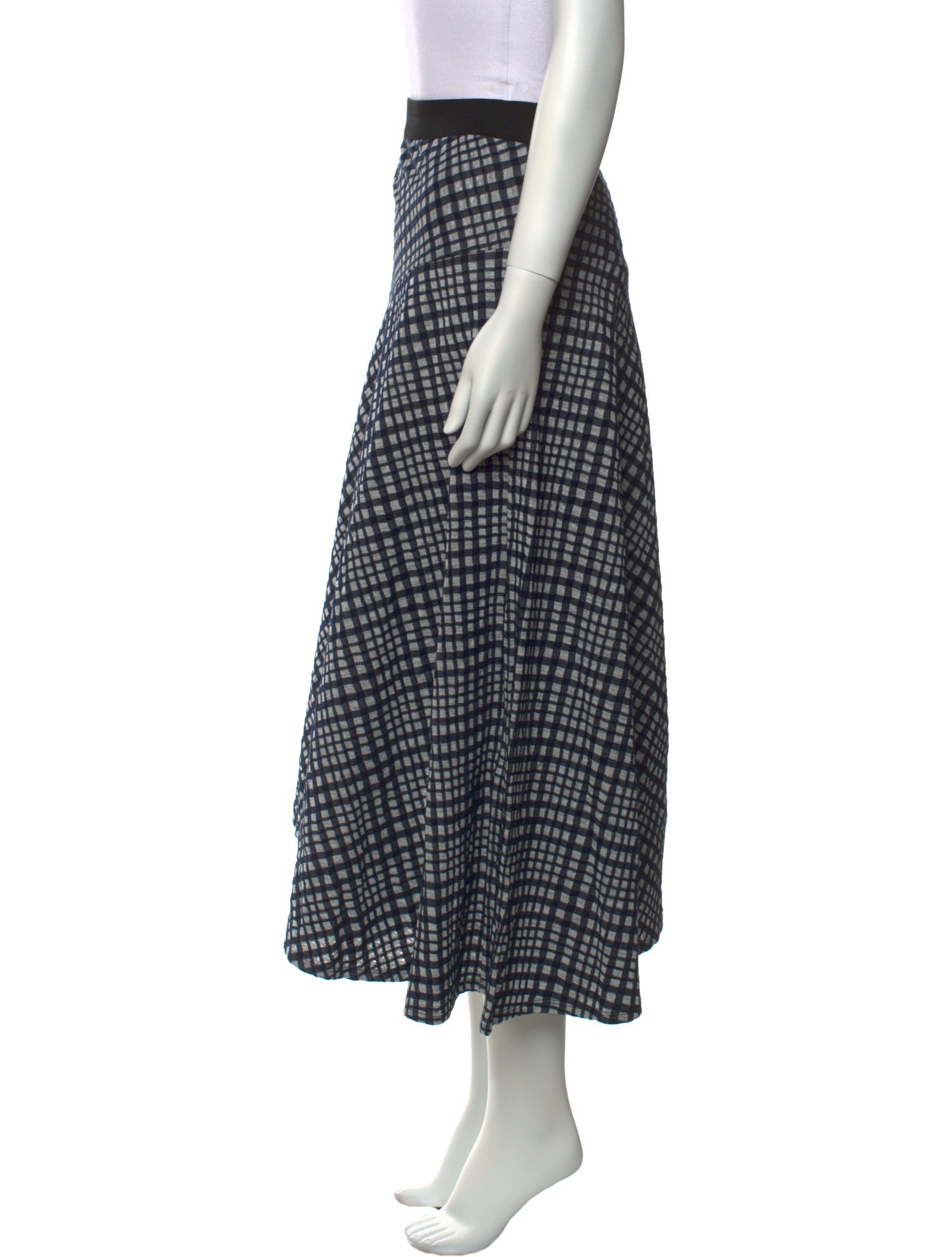 By Malene Birger Plaid Print Midi Length Skirt