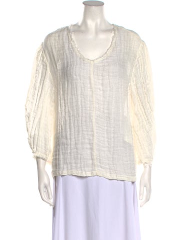 By Malene Birger Tops Linen Scoop Neck Blouse Us2, Dk32 | XS