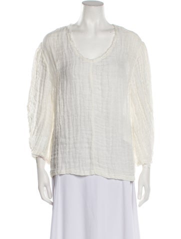 By Malene Birger Tops Linen Scoop Neck Blouse Us2, Dk32 | XS
