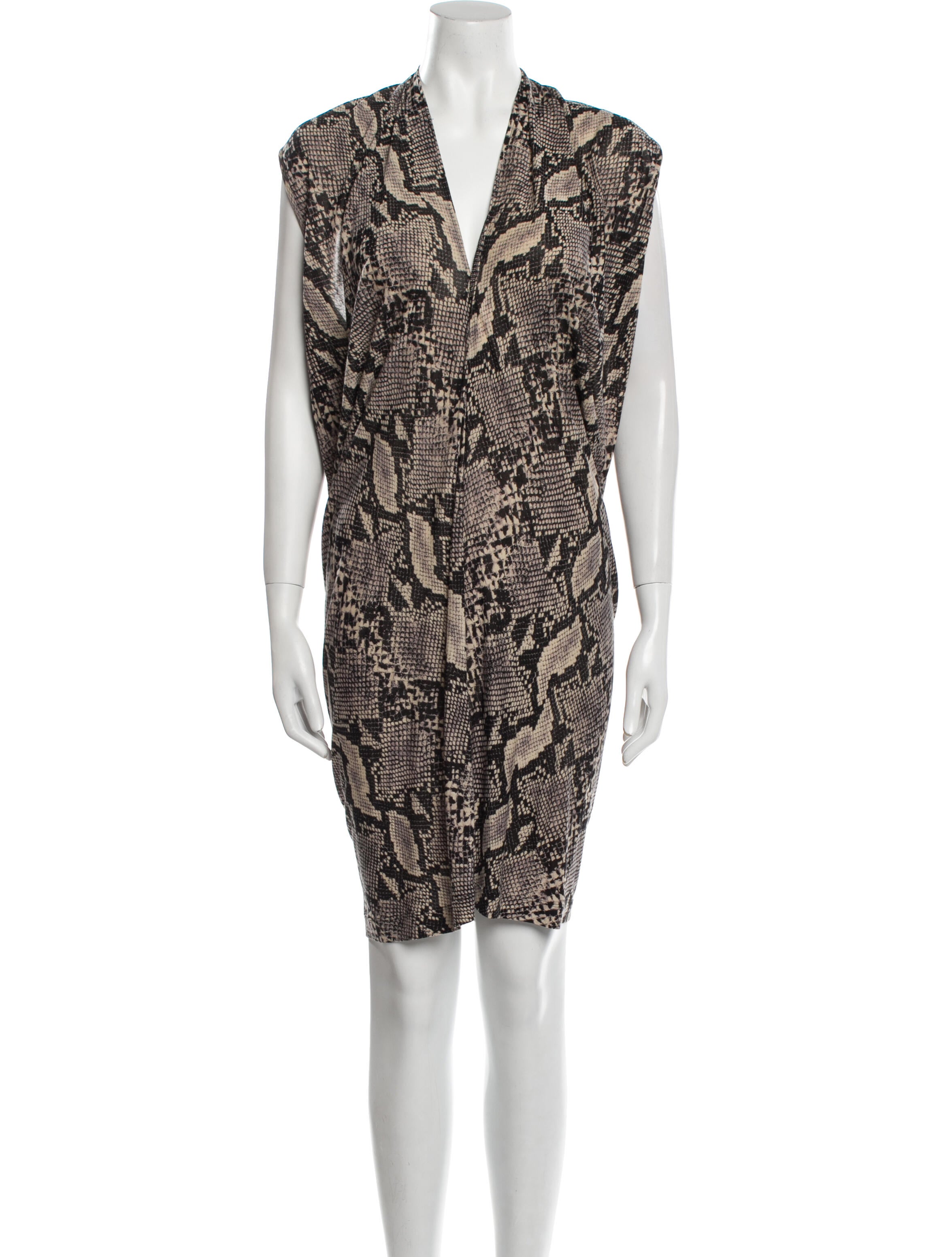 Ladies Dresses Green Snake Snake Print Wrap Midi Dress By Malene