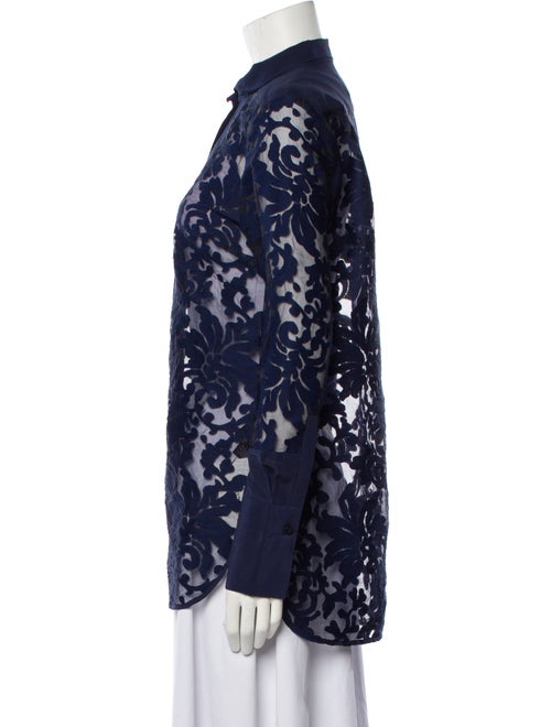 By Malene Birger Lace Pattern Long Sleeve Button-Up Top
