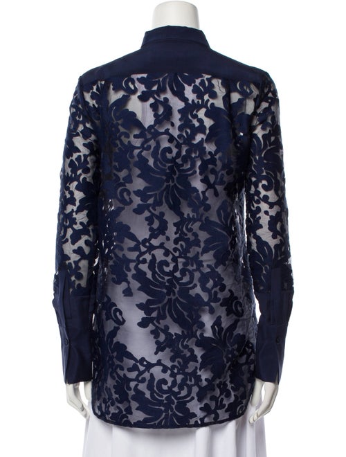 By Malene Birger Lace Pattern Long Sleeve Button-Up Top