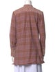 By Malene Birger Plaid Print Mock Neck Button-Up Top