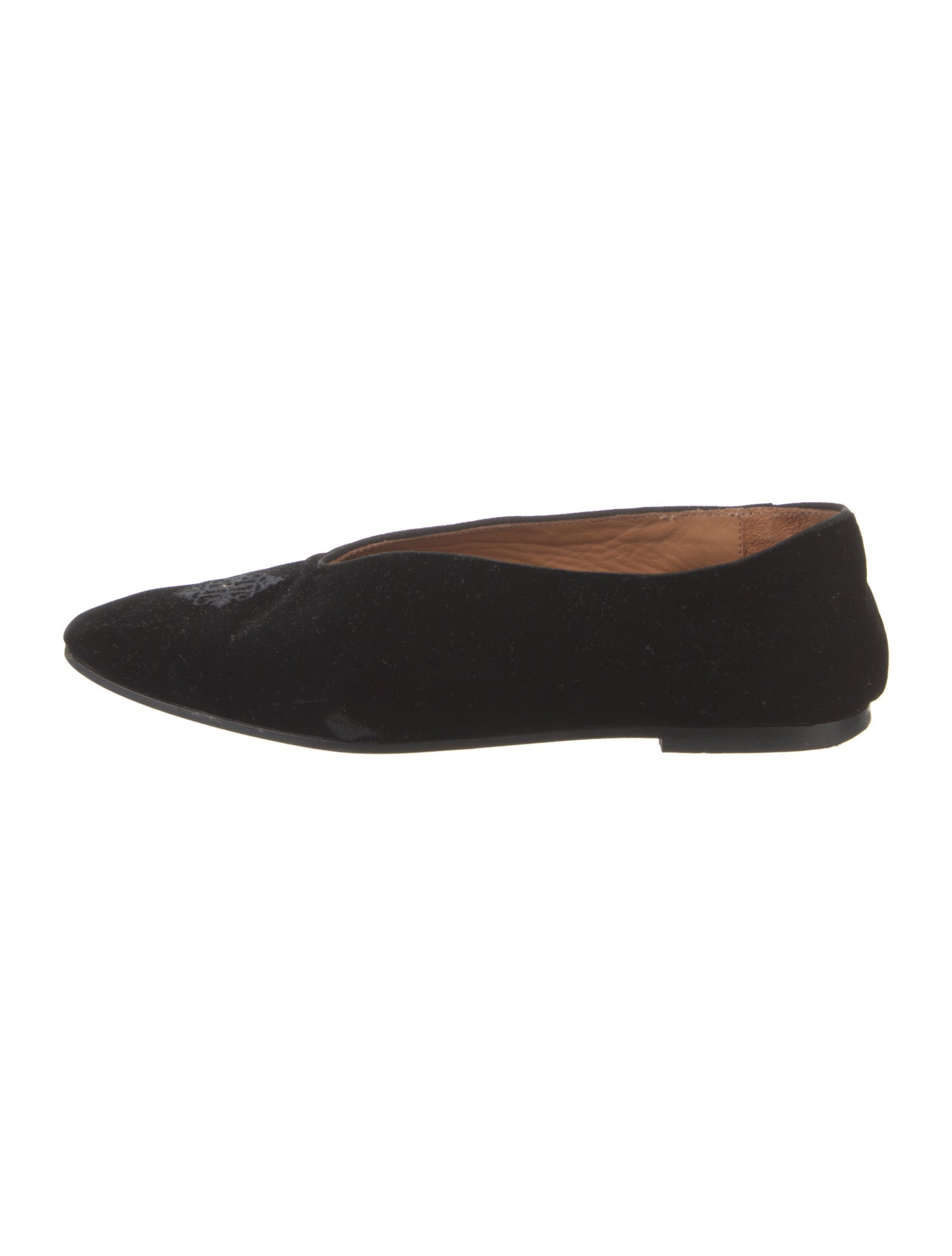 By Malene Birger Velvet Embroidered Accent Flats