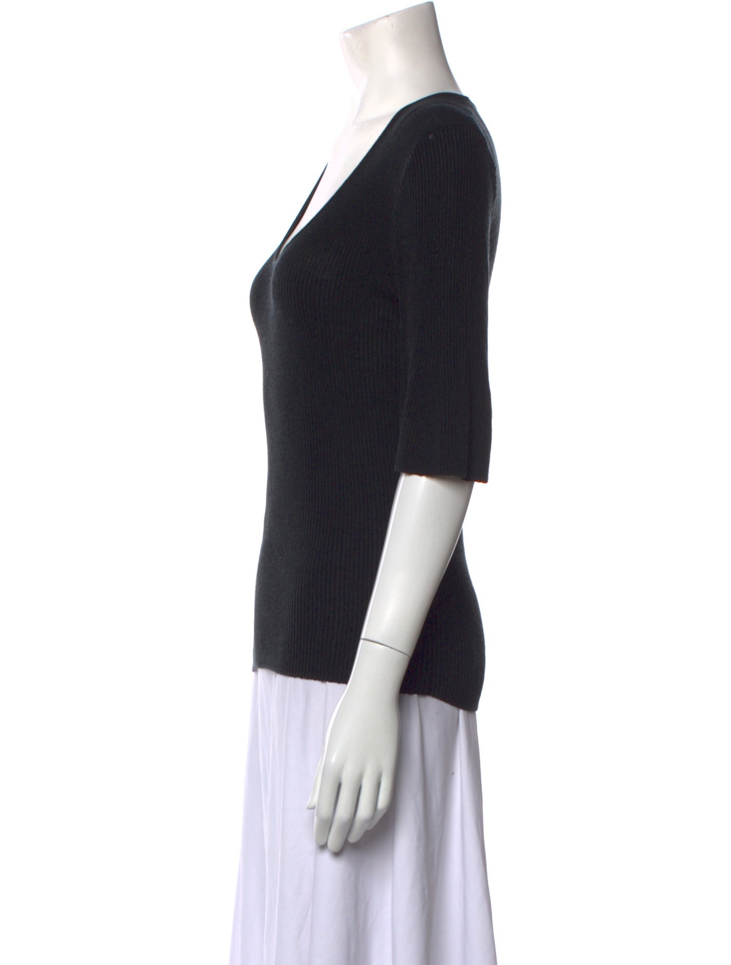 By Malene Birger Scoop Neck Three-Quarter Sleeve T-Shirt