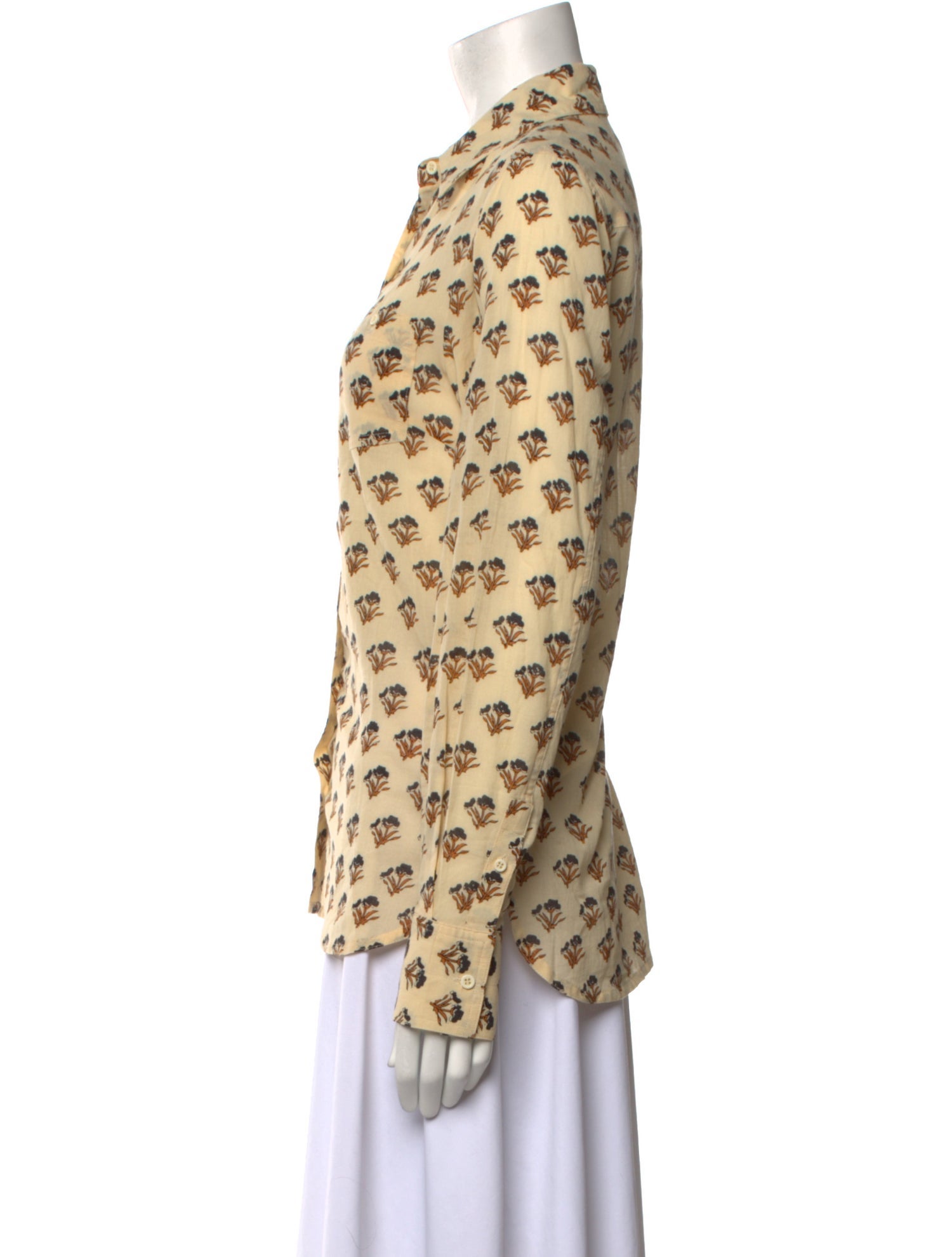 By Malene Birger Printed Long Sleeve Button-Up Top