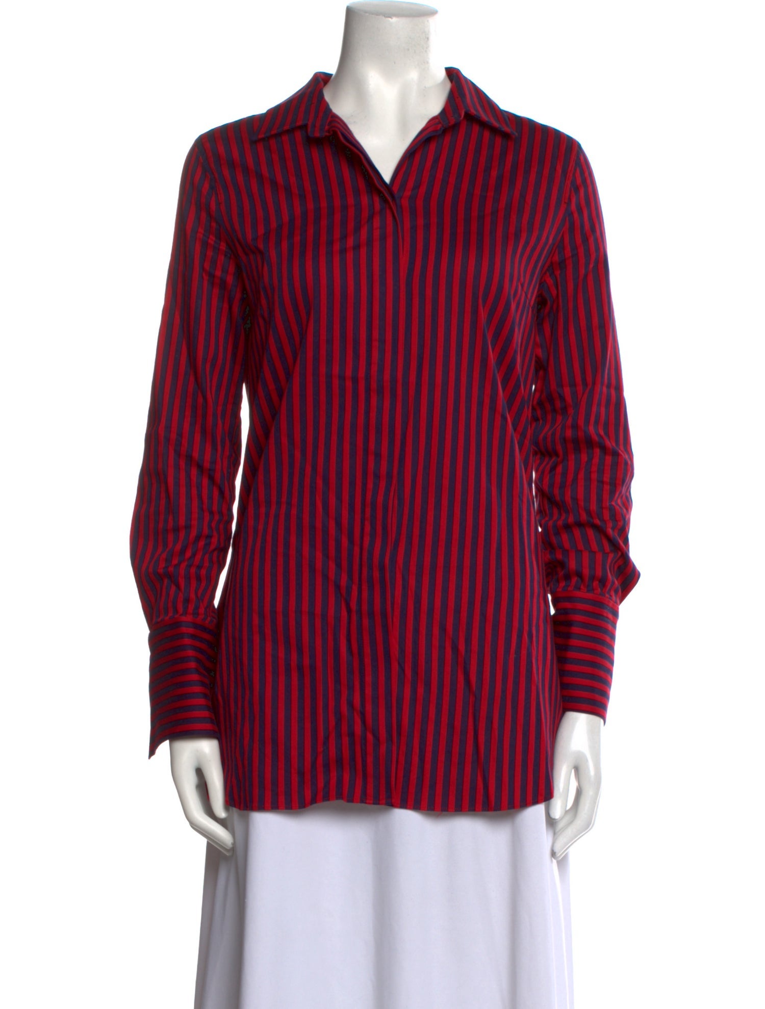 By Malene Birger Striped Long Sleeve Button-Up Top