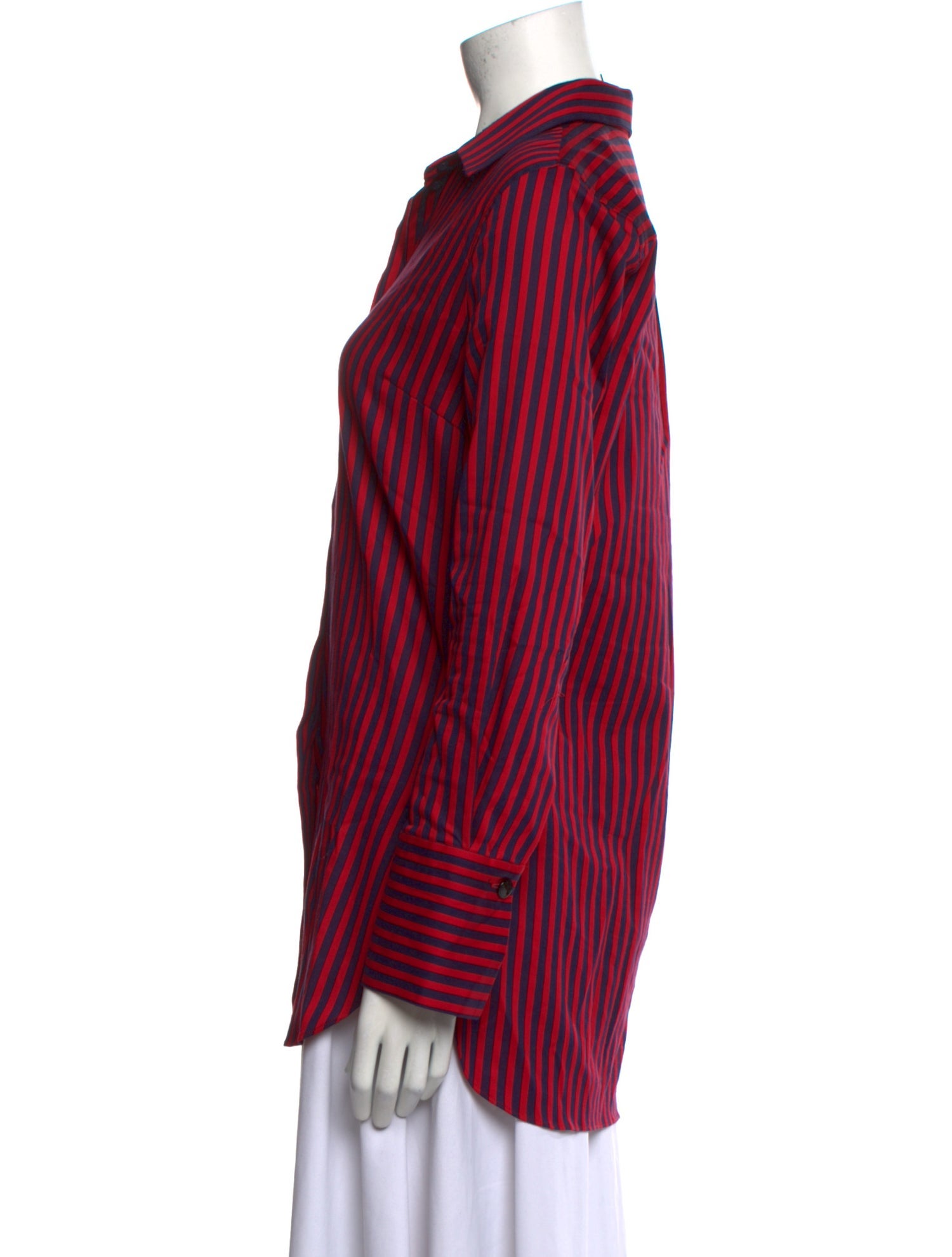 By Malene Birger Striped Long Sleeve Button-Up Top