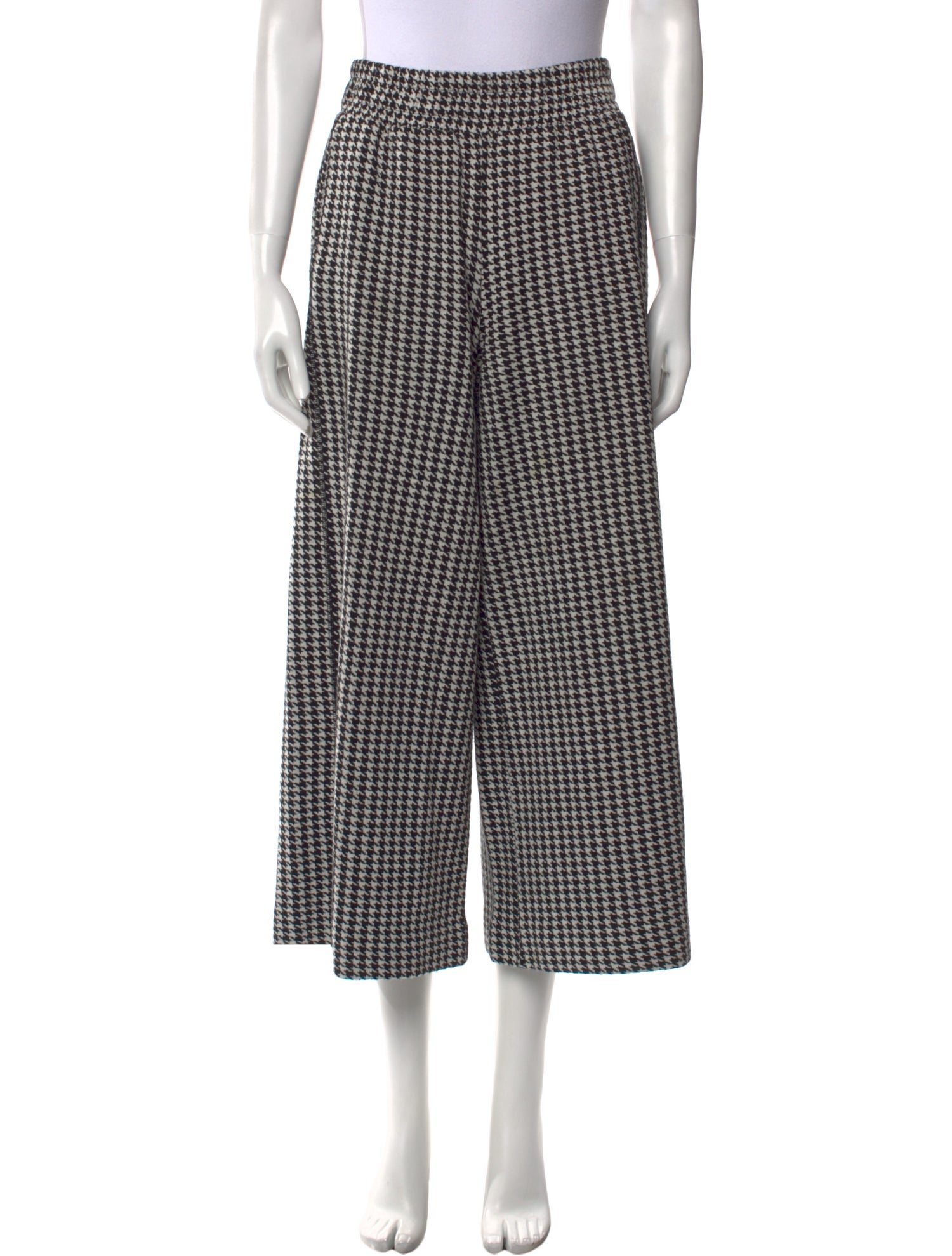 By Malene Birger Houndstooth Print Wide Leg Pants