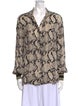By Malene Birger Animal Print Long Sleeve Button-Up Top