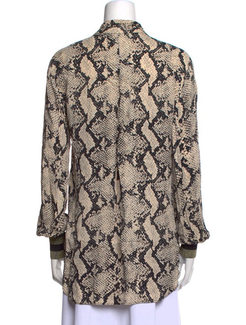 By Malene Birger Animal Print Long Sleeve Button-Up Top
