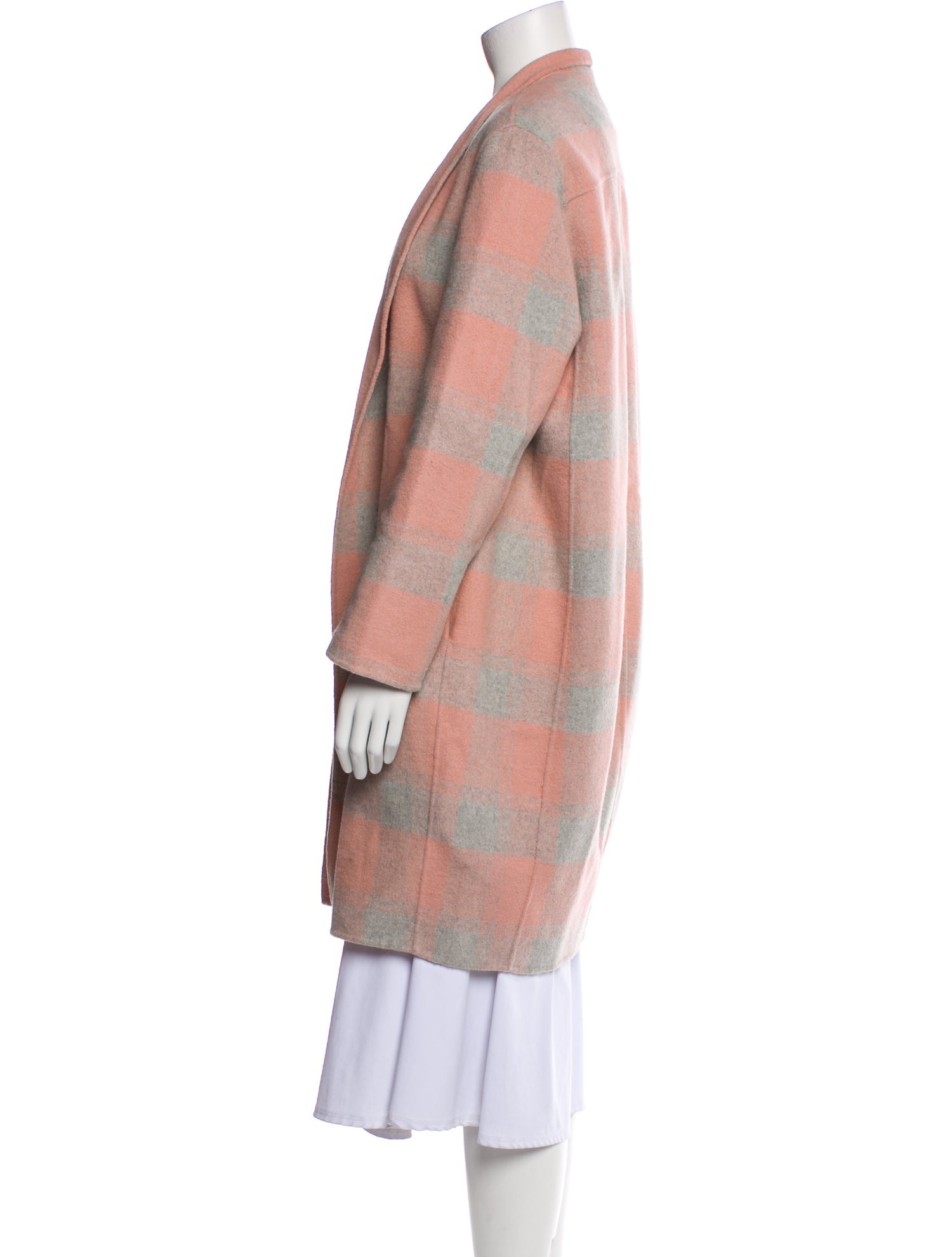 By Malene Birger Wool Plaid Print Coat