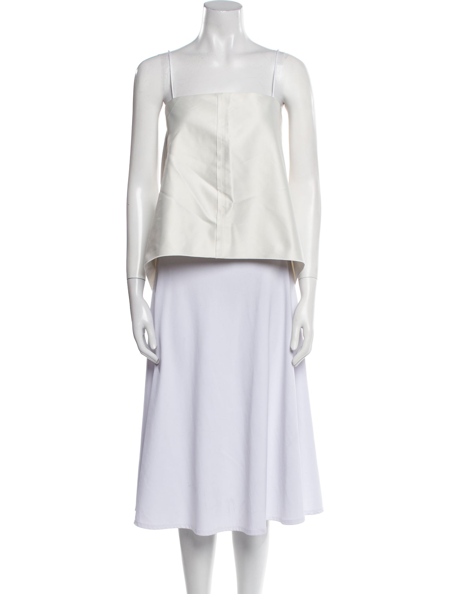 By Malene Birger Silk Square Neckline Crop Top
