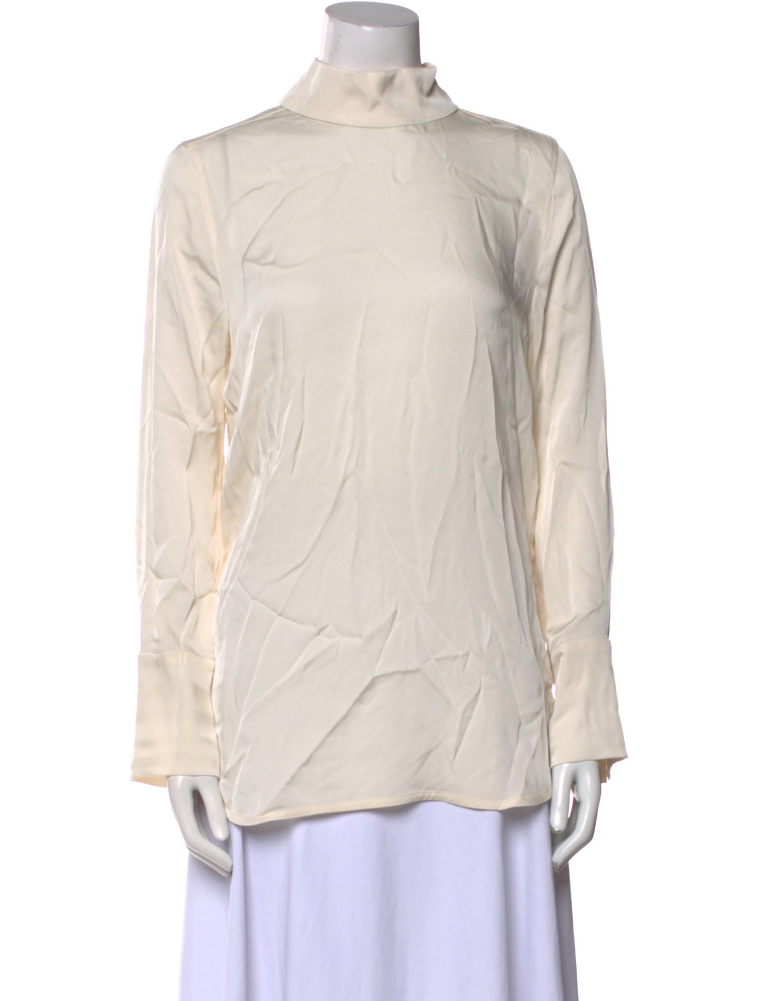 By Malene Birger Silk Mock Neck Blouse