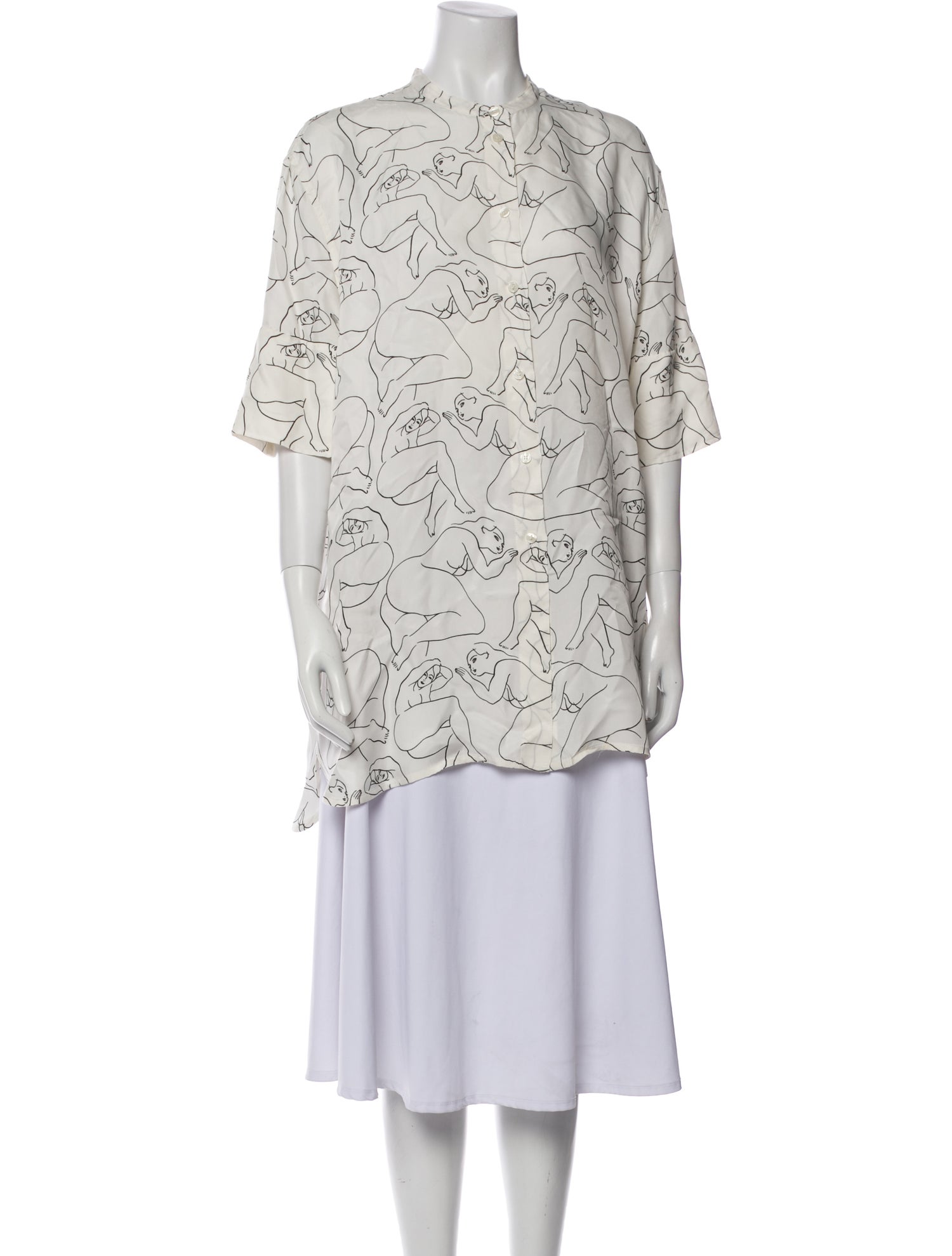 By Malene Birger Printed Mock Neck Tunic