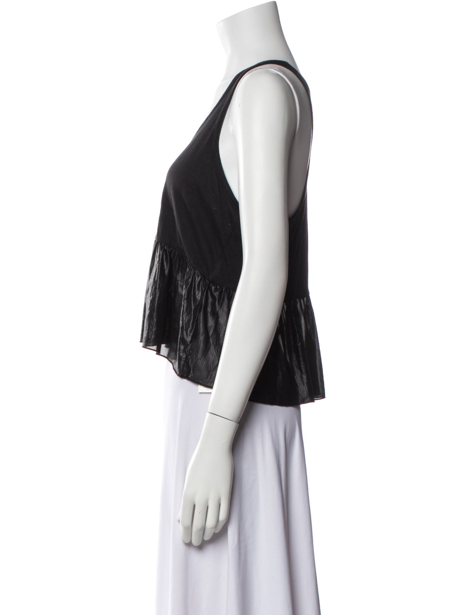 By Malene Birger Scoop Neck Sleeveless Crop Top