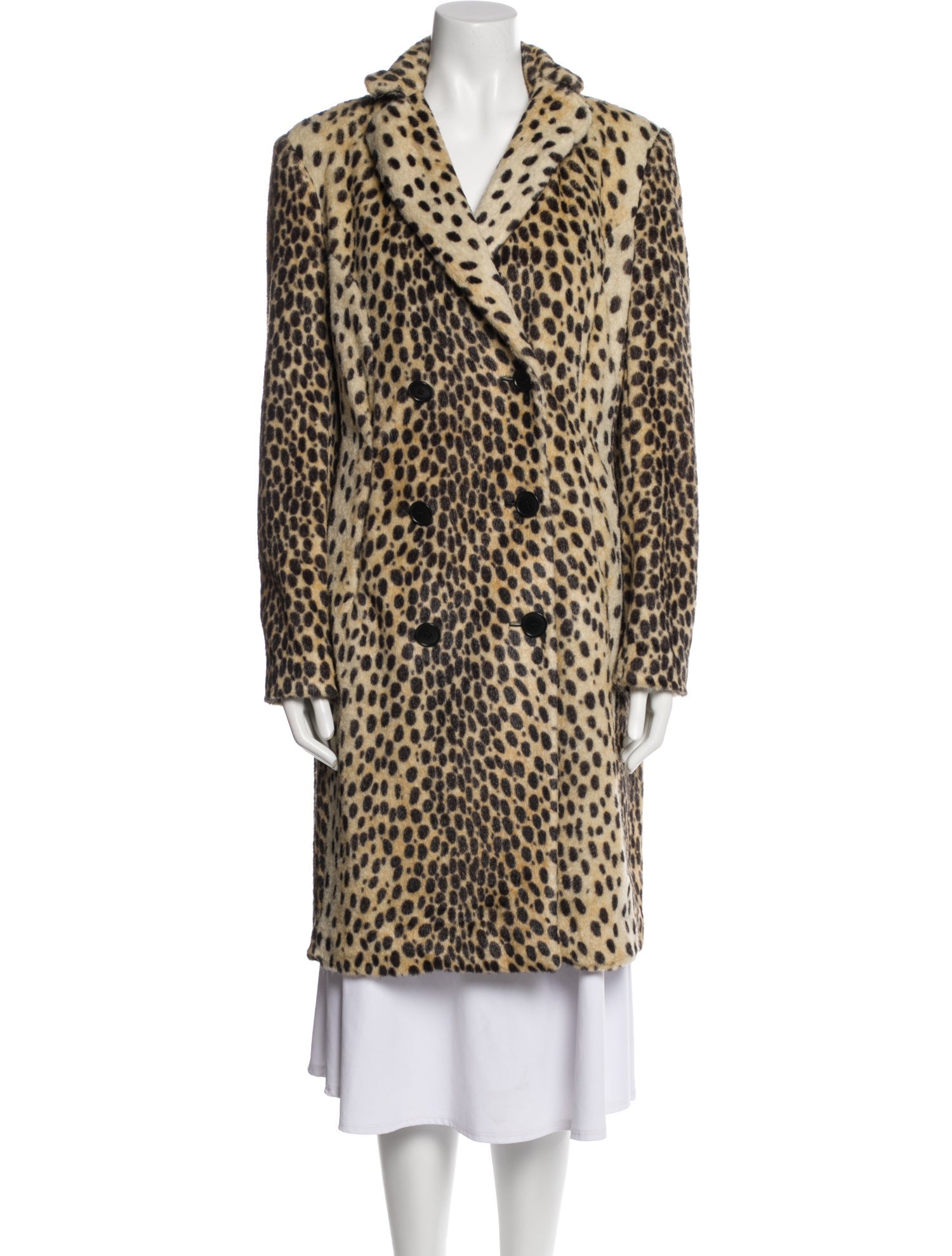 By Malene Birger Faux Fur Animal Print Faux Fur Coat