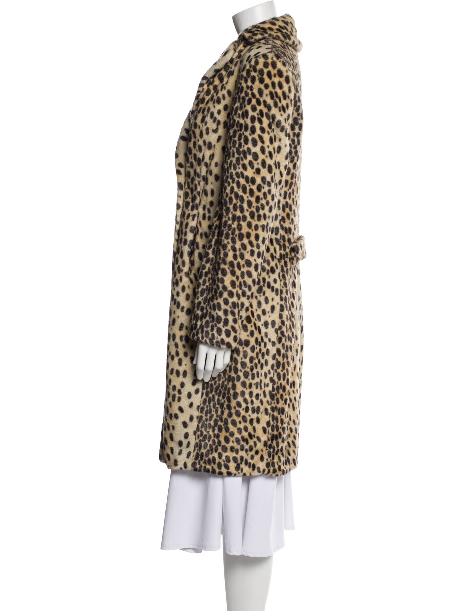 By Malene Birger Faux Fur Animal Print Faux Fur Coat