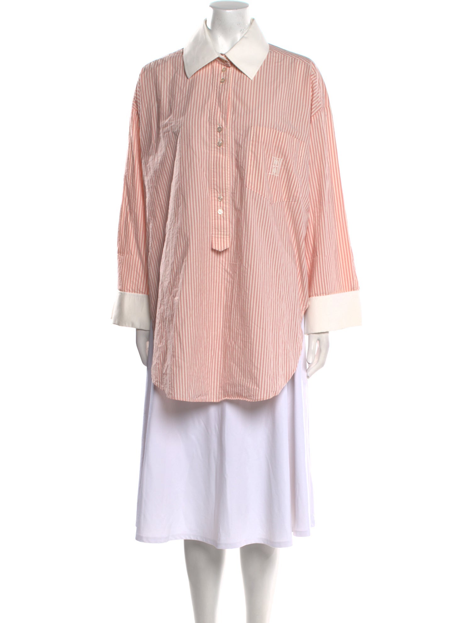 By Malene Birger Striped Long Sleeve Button-Up Top