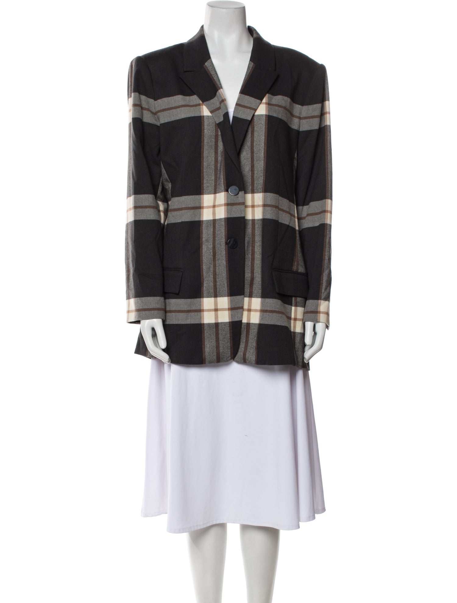 By Malene Birger Plaid Print Blazer