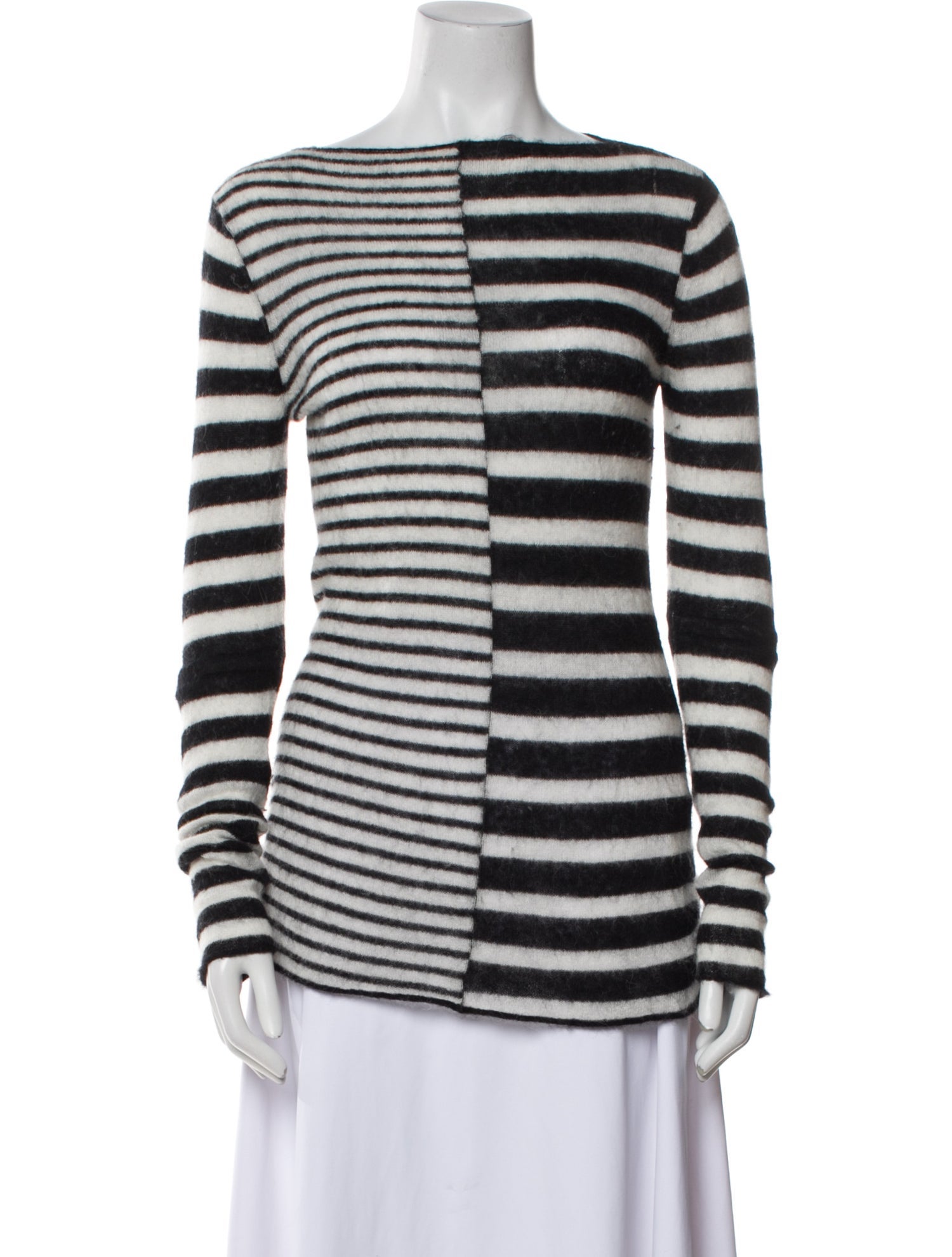 By Malene Birger Striped Bateau Neckline Sweater