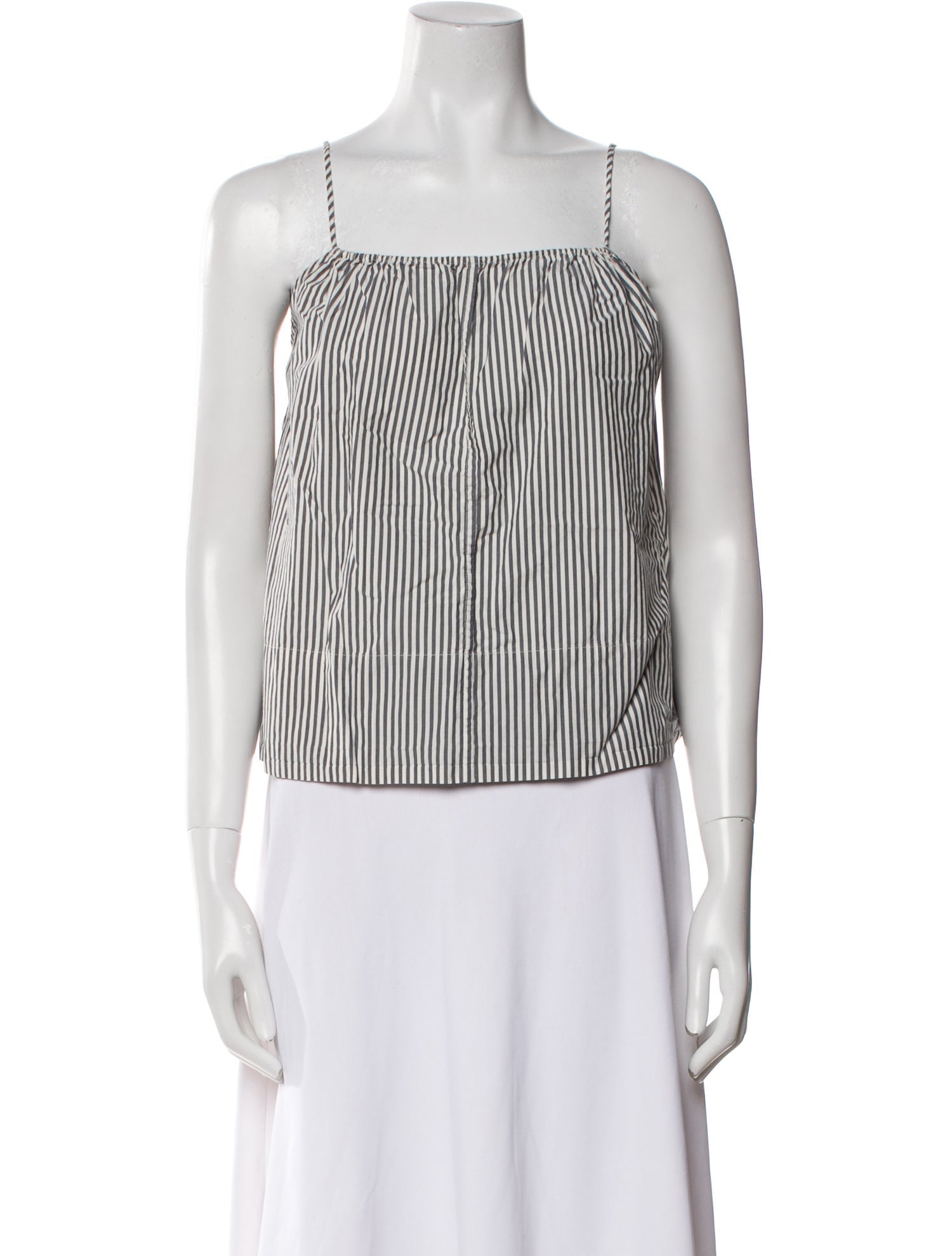By Malene Birger Striped Square Neckline Crop Top