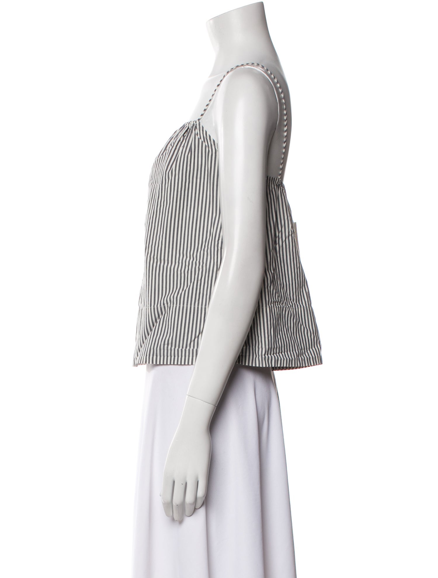By Malene Birger Striped Square Neckline Crop Top