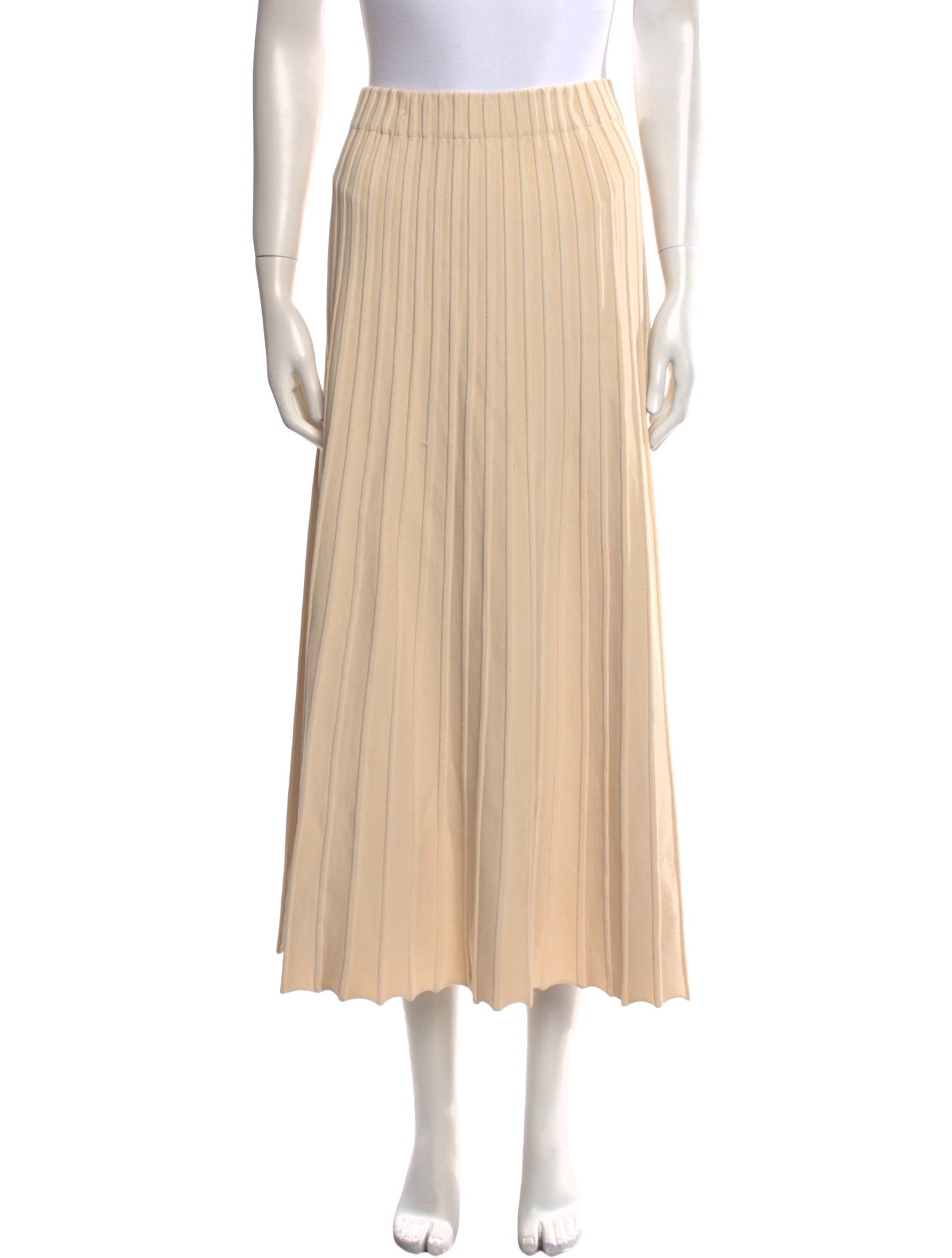 By Malene Birger Pleated Accents Midi Length Skirt