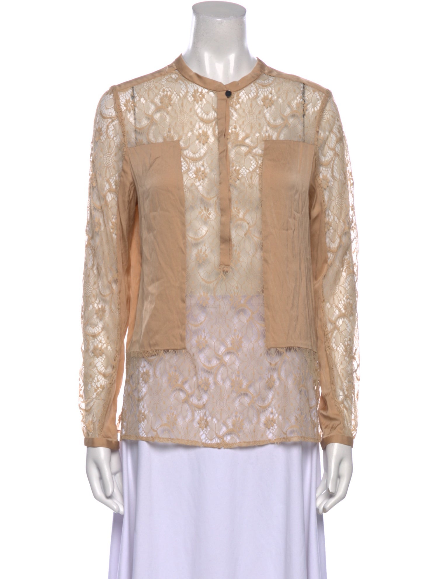 By Malene Birger Silk Lace Pattern Blouse