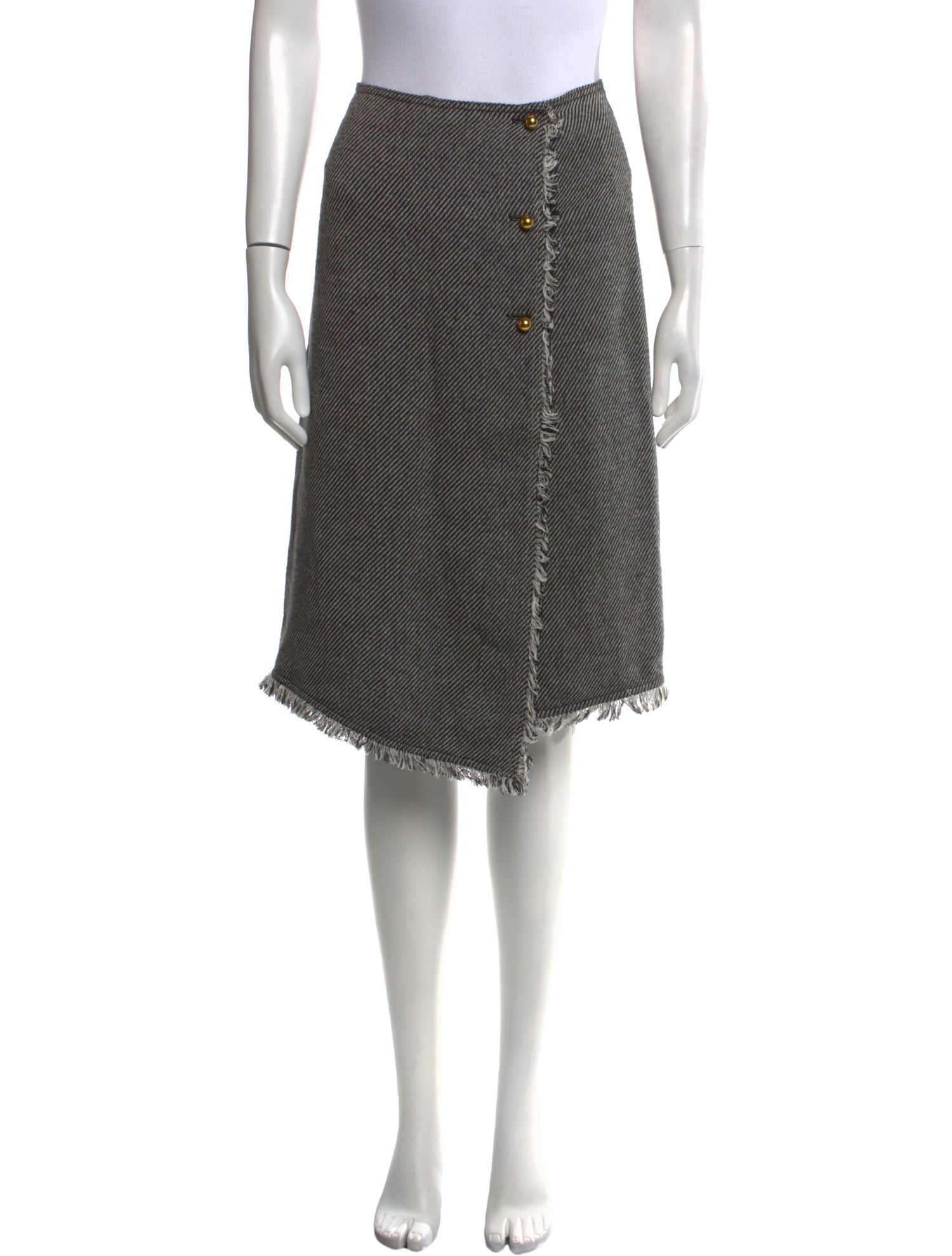 By Malene Birger Fringe Trim Accent Knee-Length Skirt