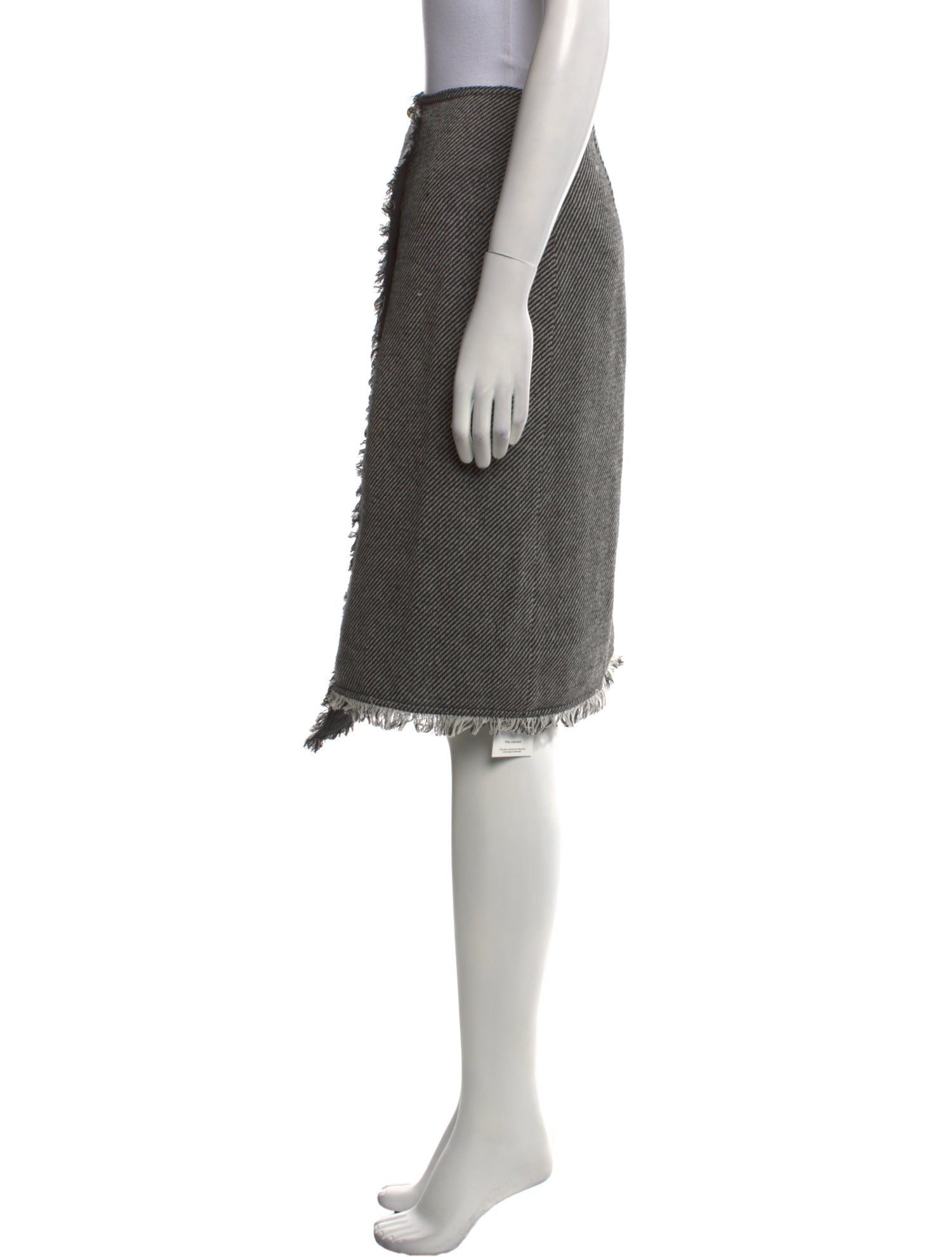 By Malene Birger Fringe Trim Accent Knee-Length Skirt