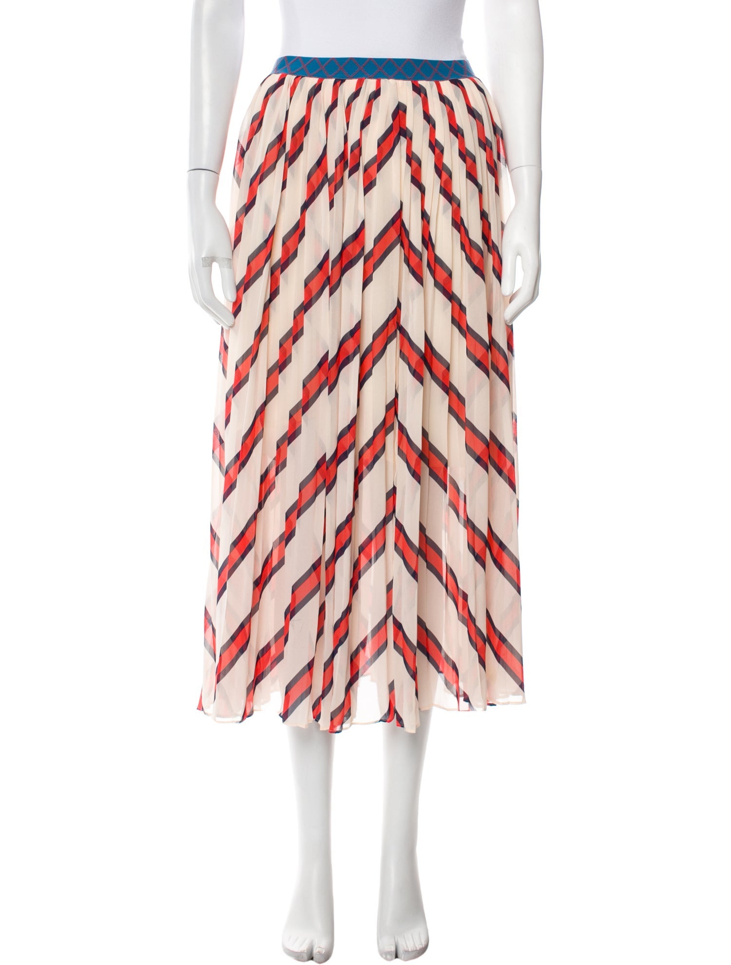 By Malene Birger Striped Midi Length Skirt
