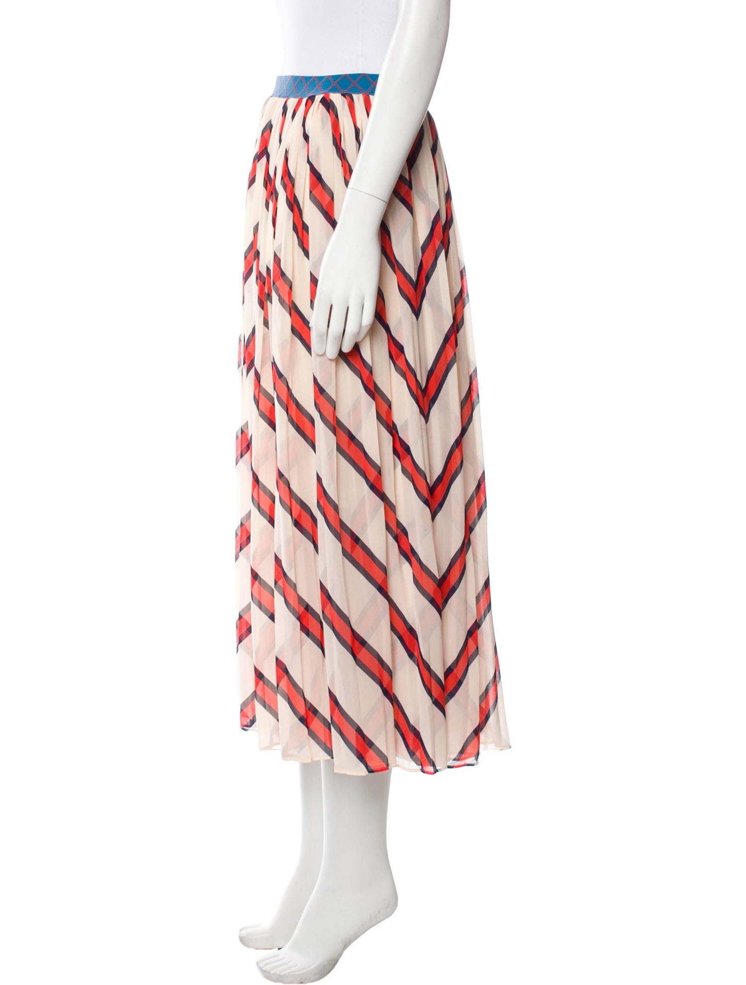 By Malene Birger Striped Midi Length Skirt