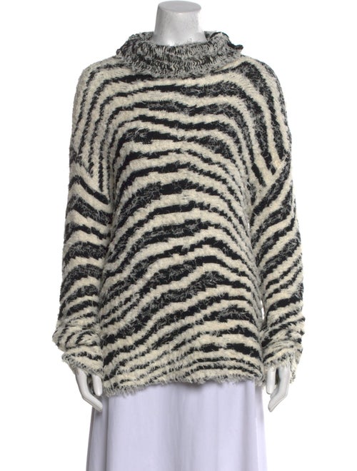 By Malene Birger Animal Print Mock Neck Sweater