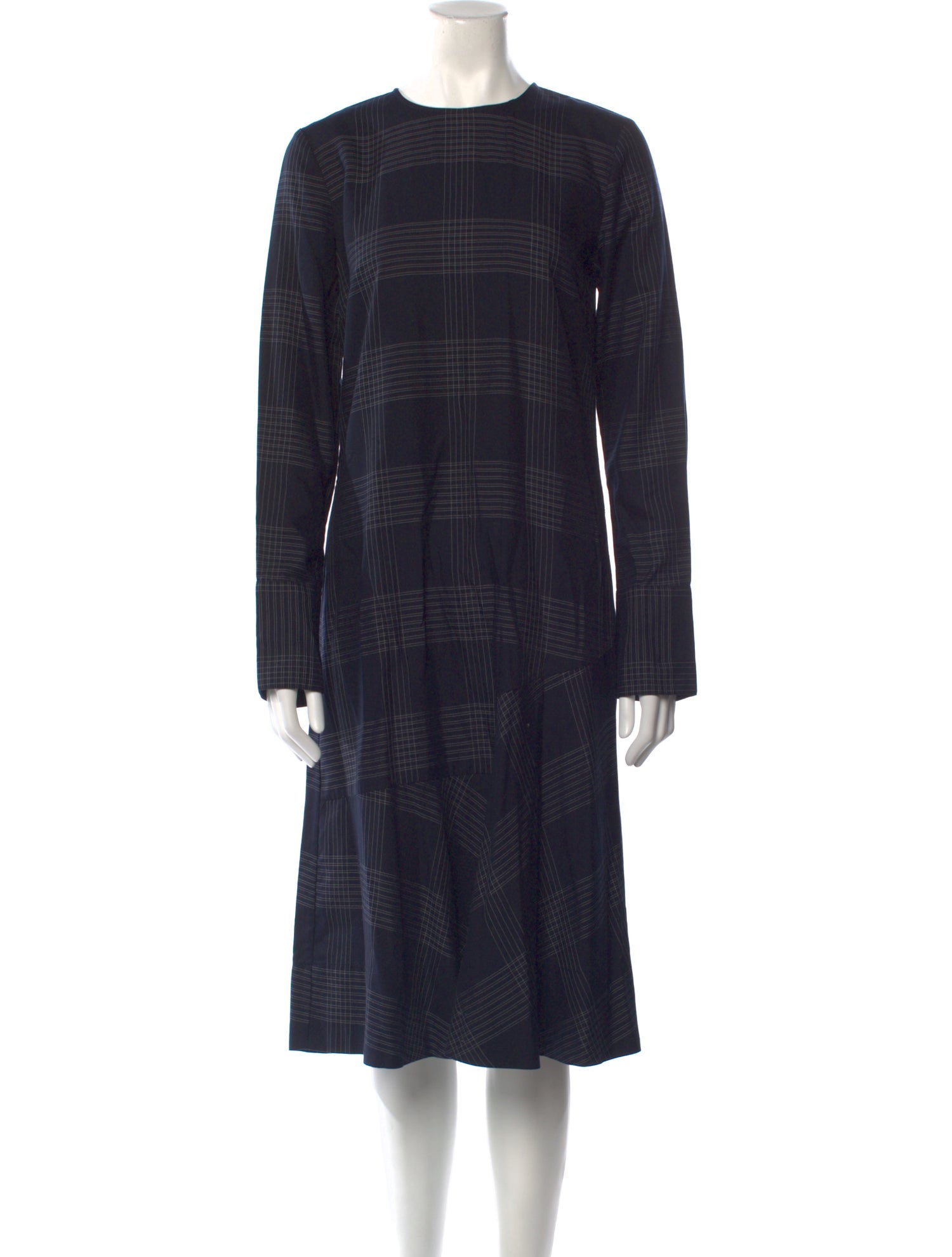 By Malene Birger Plaid Print Midi Length Dress