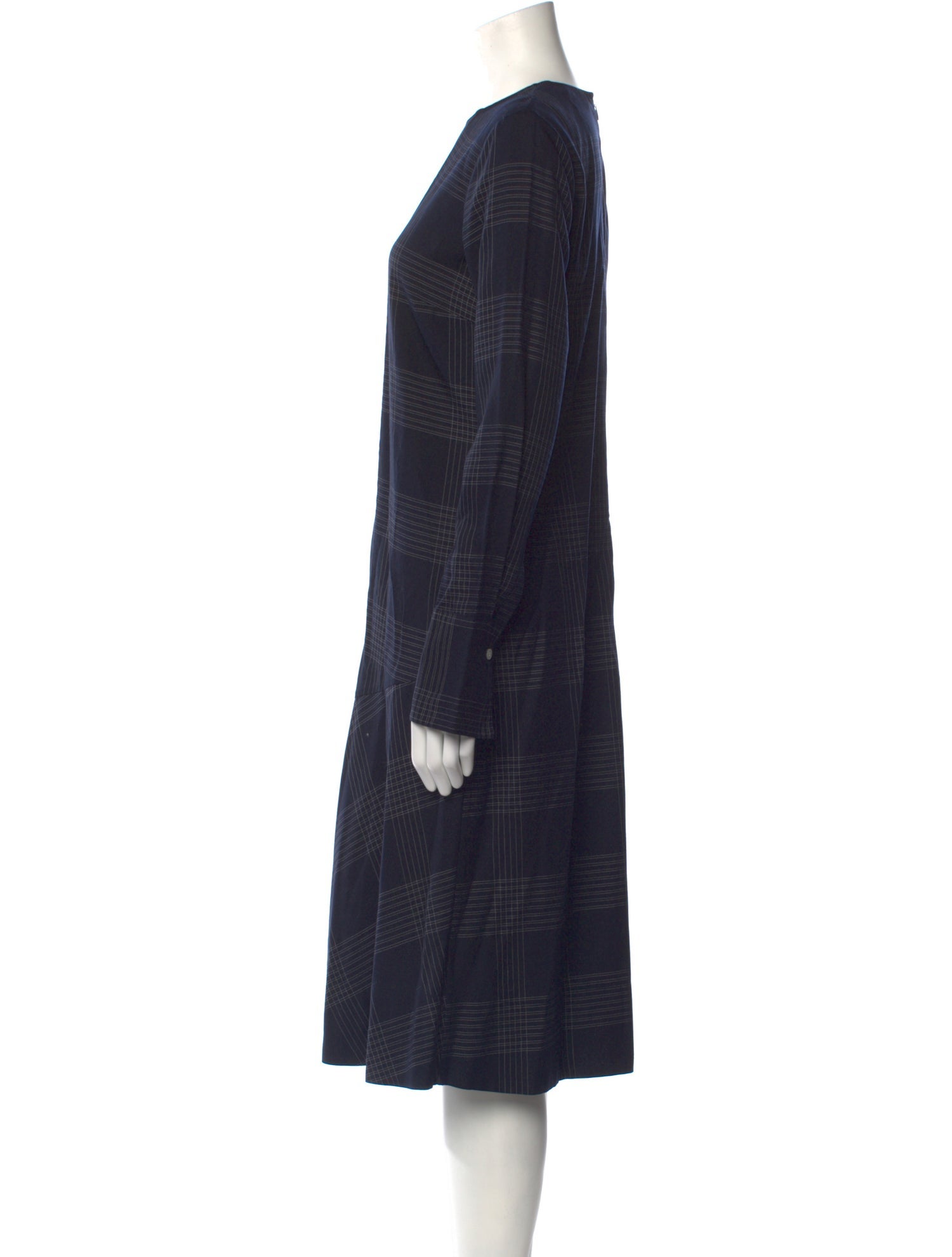 By Malene Birger Plaid Print Midi Length Dress