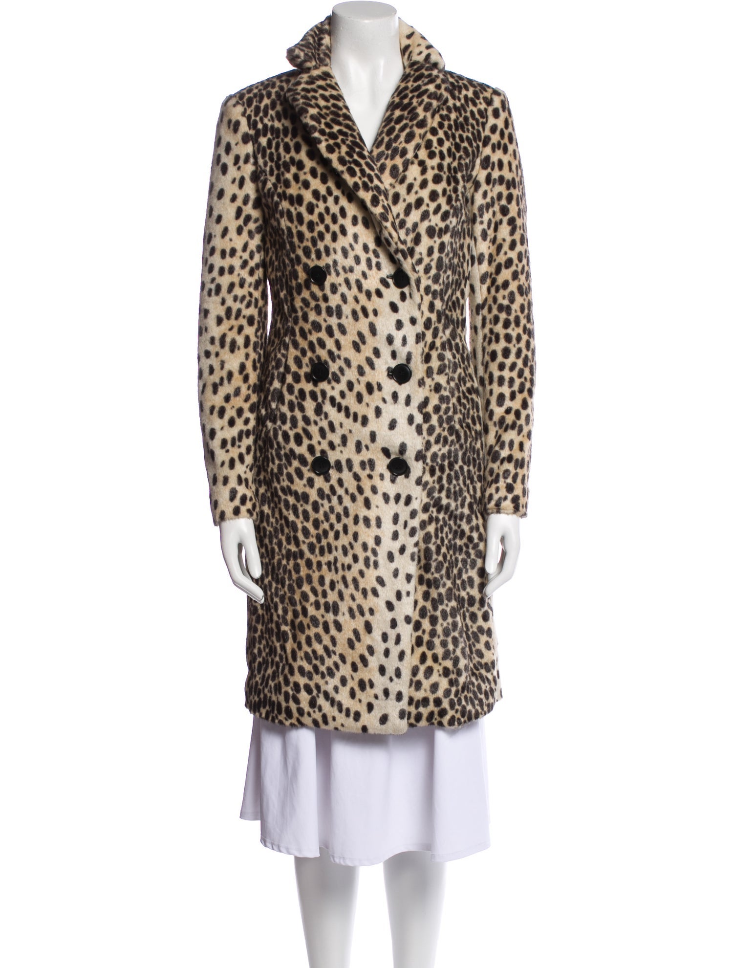 By Malene Birger Faux Fur Animal Print Faux Fur Coat