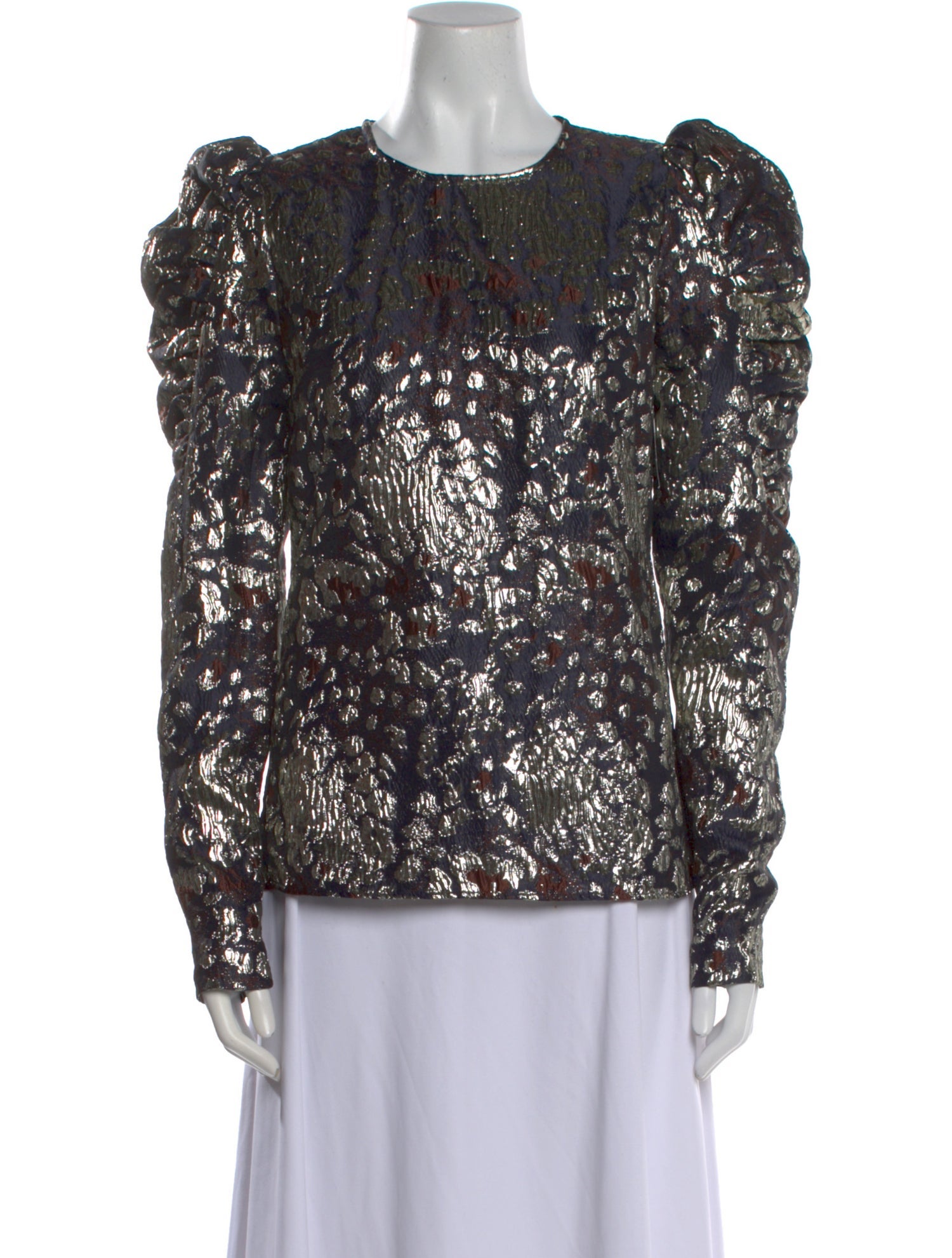 By Malene Birger Printed Crew Neck Blouse w/ Tags