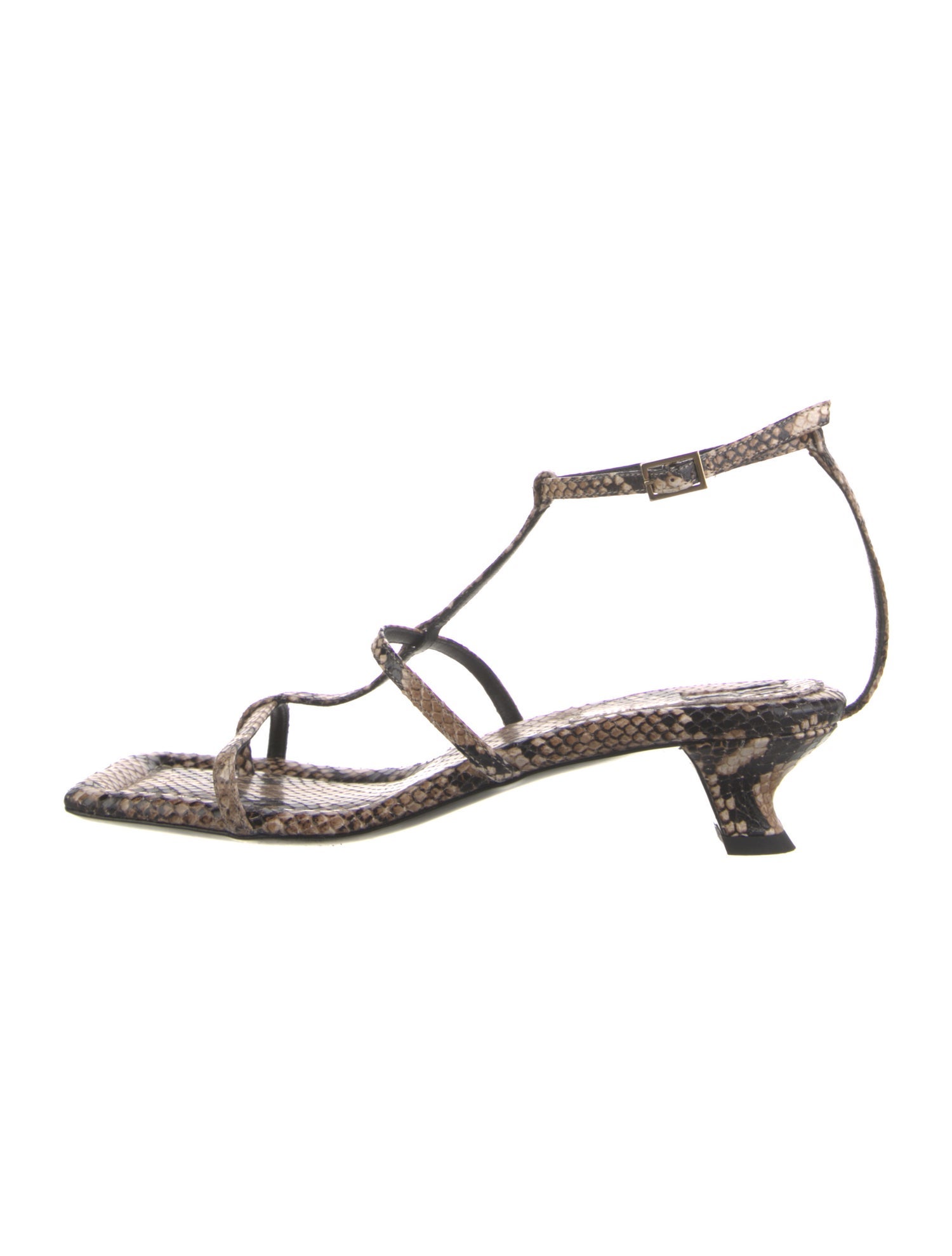 By Malene Birger Animal Print T-Strap Sandals