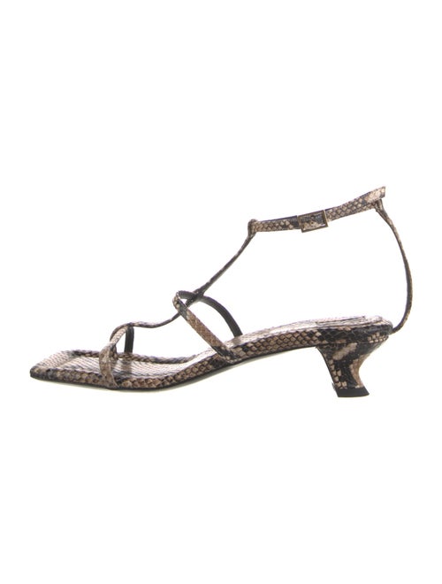 By Malene Birger Animal Print T-Strap Sandals