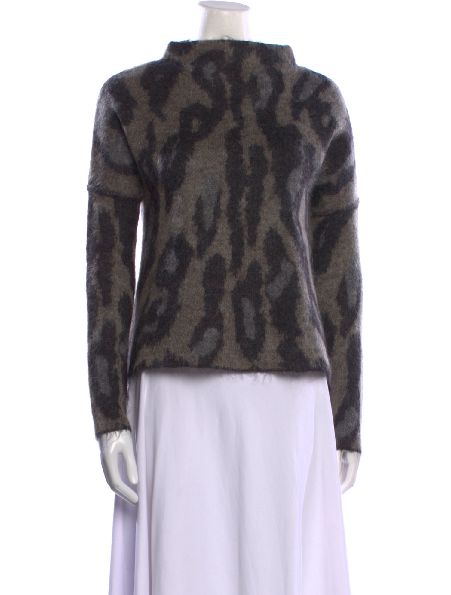 By Malene Birger Animal Print Crew Neck Sweater