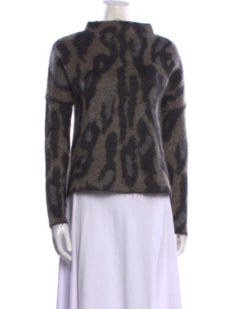 By Malene Birger Animal Print Crew Neck Sweater
