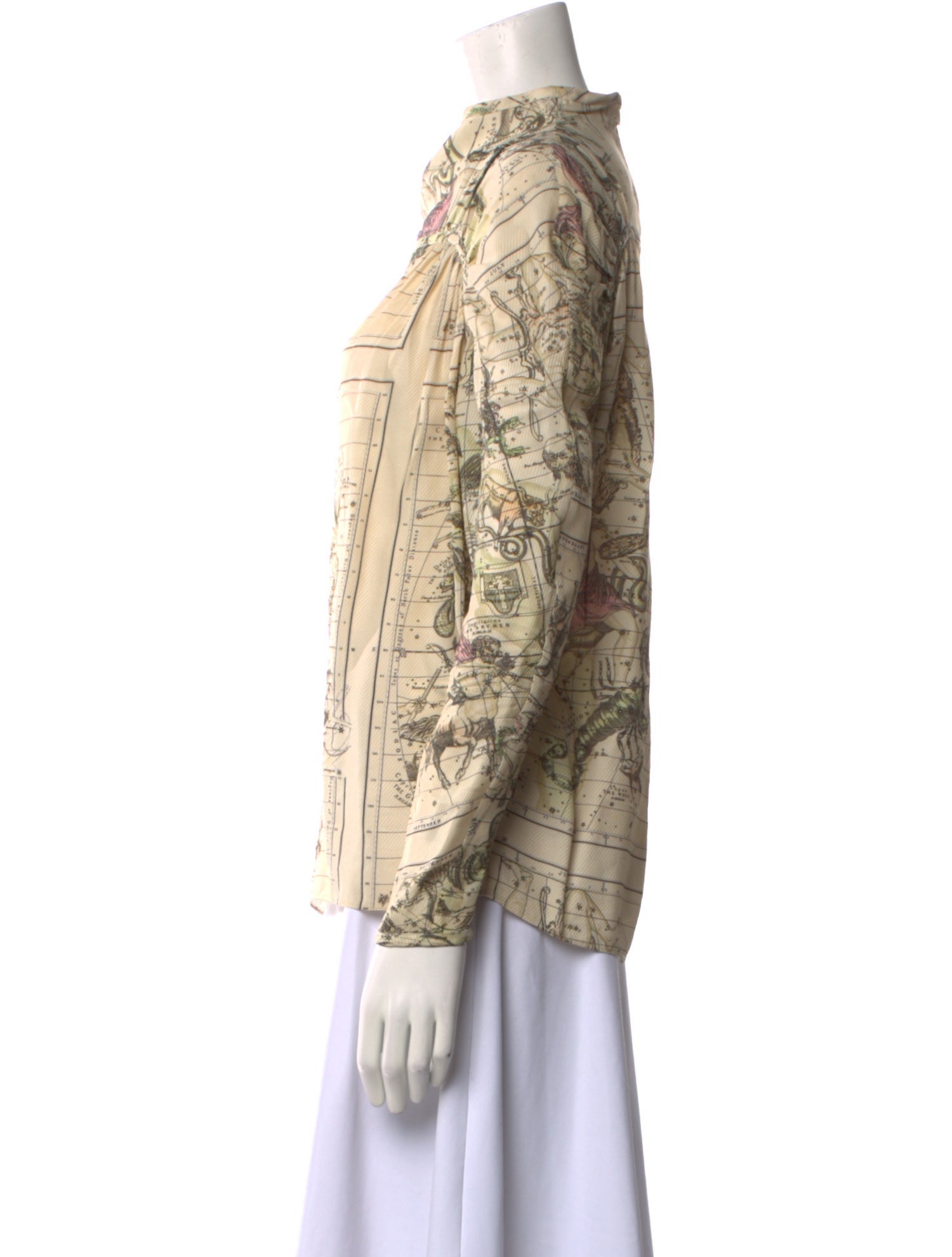 By Malene Birger Printed Mock Neck Blouse