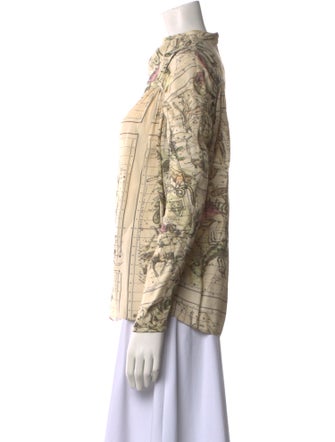 By Malene Birger Printed Mock Neck Blouse