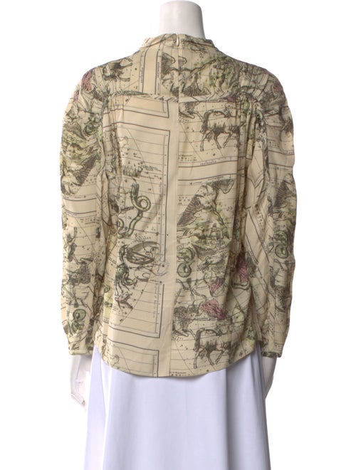 By Malene Birger Printed Mock Neck Blouse