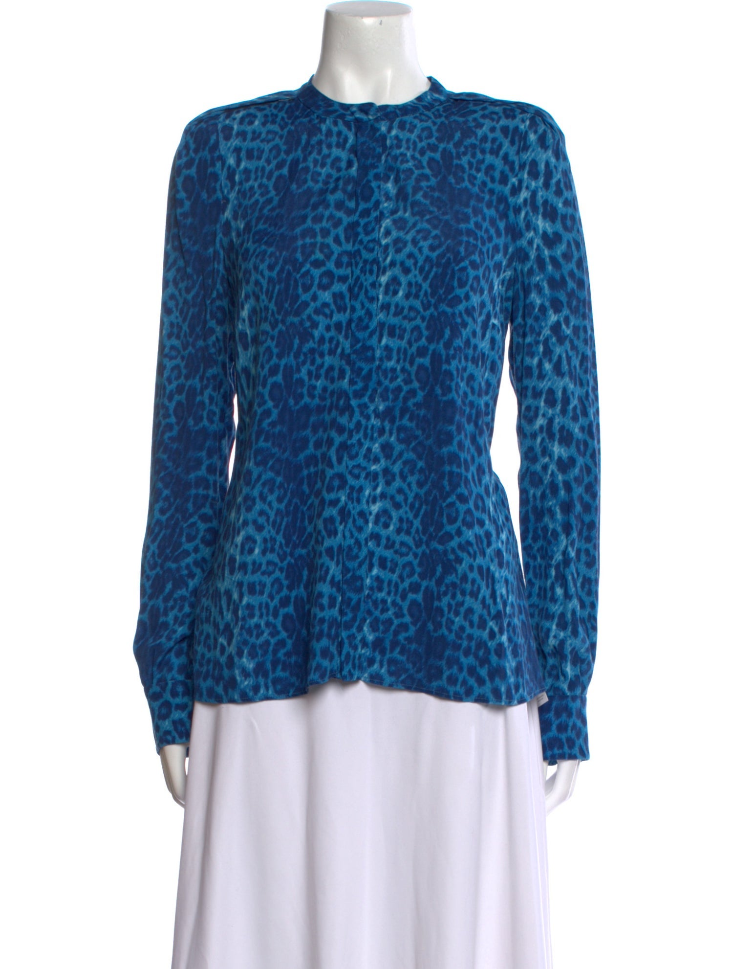 By Malene Birger Animal Print Crew Neck Blouse