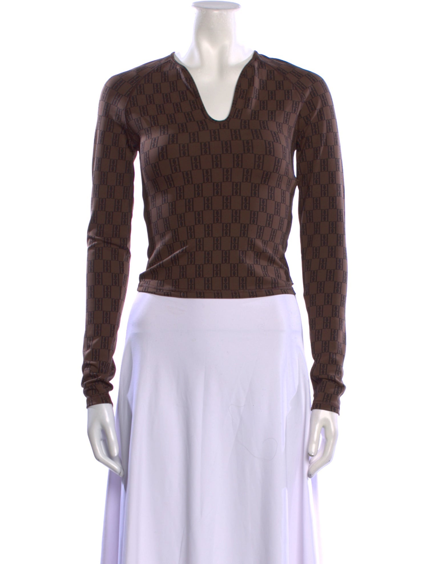 By Malene Birger Printed V-Neck Crop Top w/ Tags