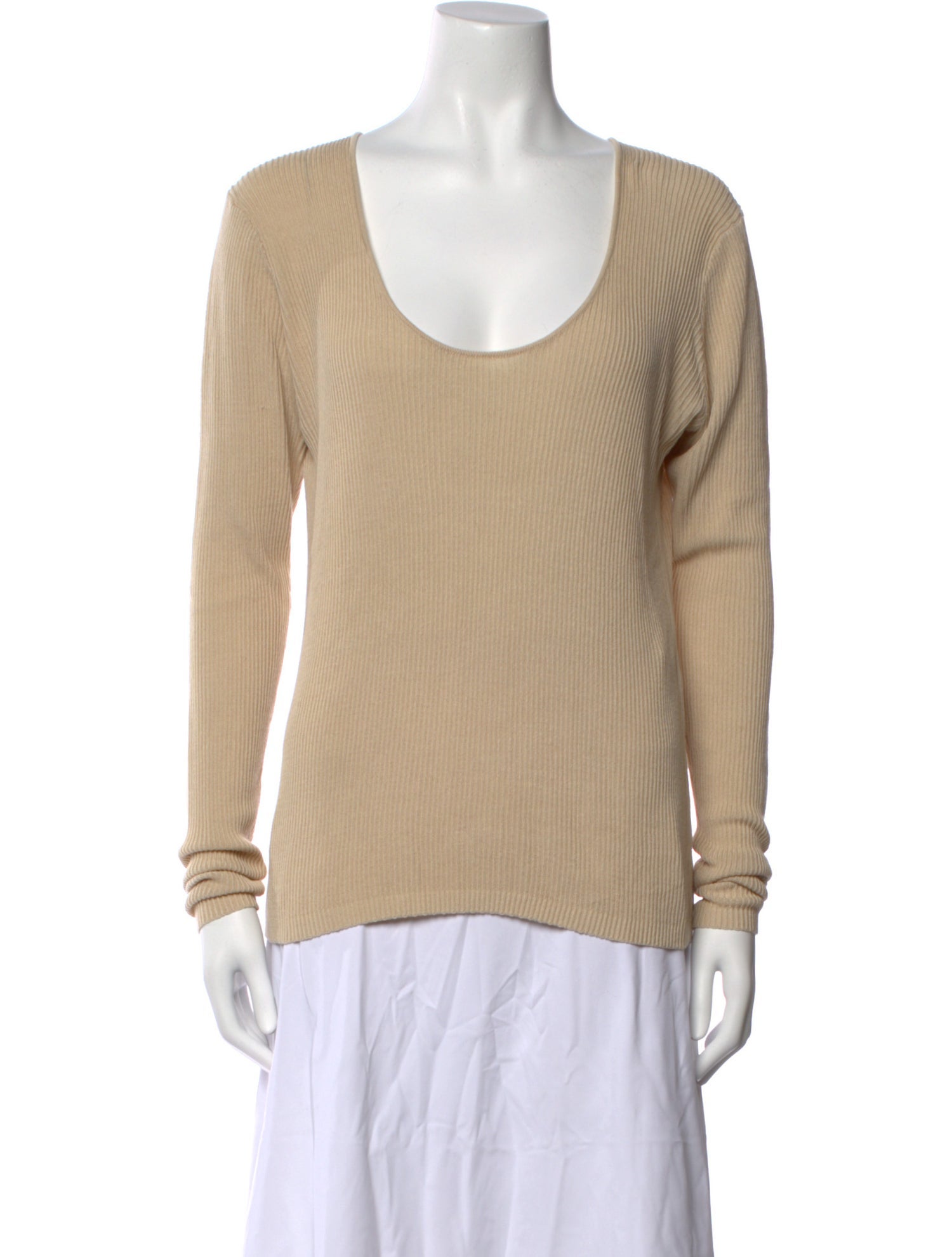 By Malene Birger Scoop Neck Long Sleeve Top