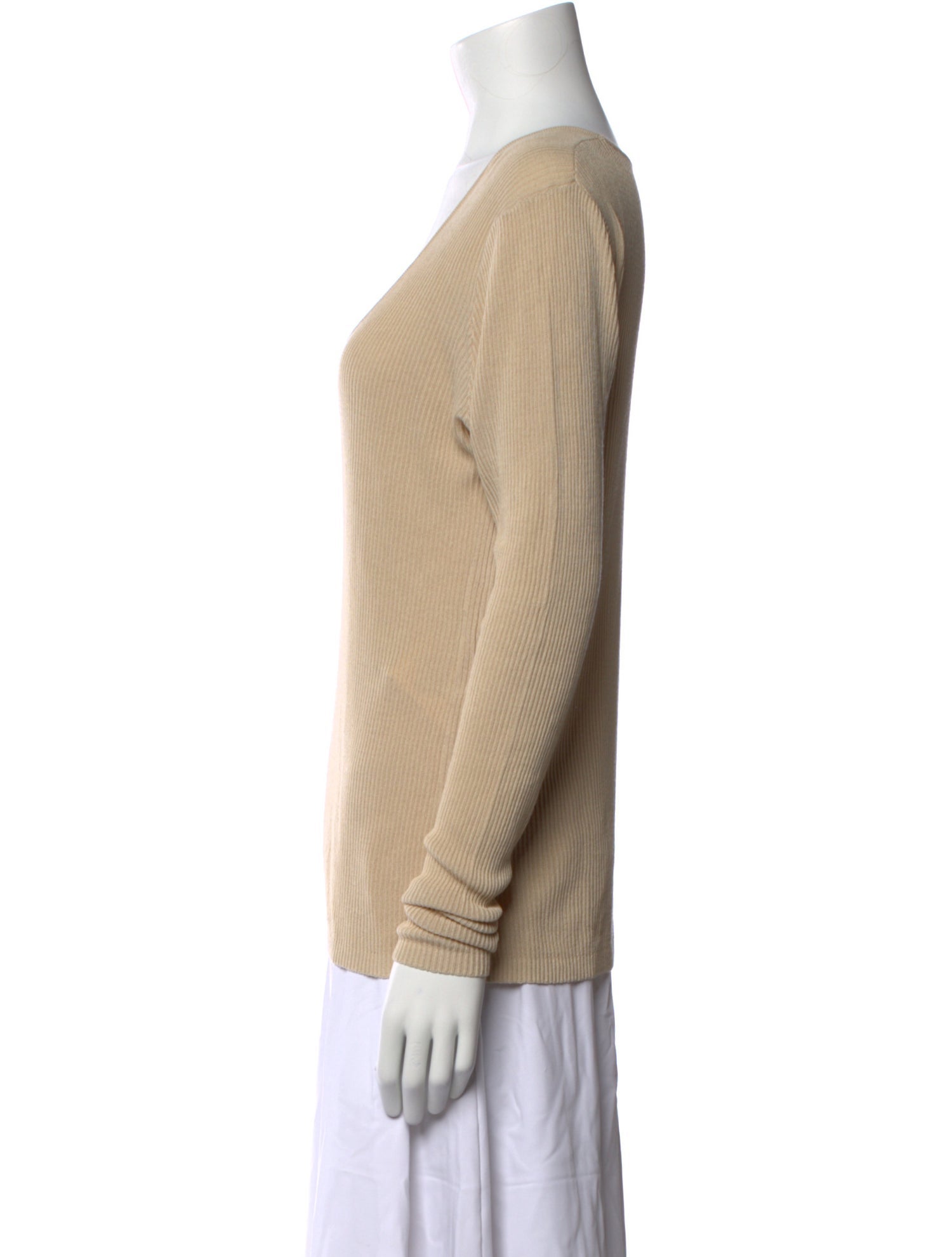 By Malene Birger Scoop Neck Long Sleeve Top