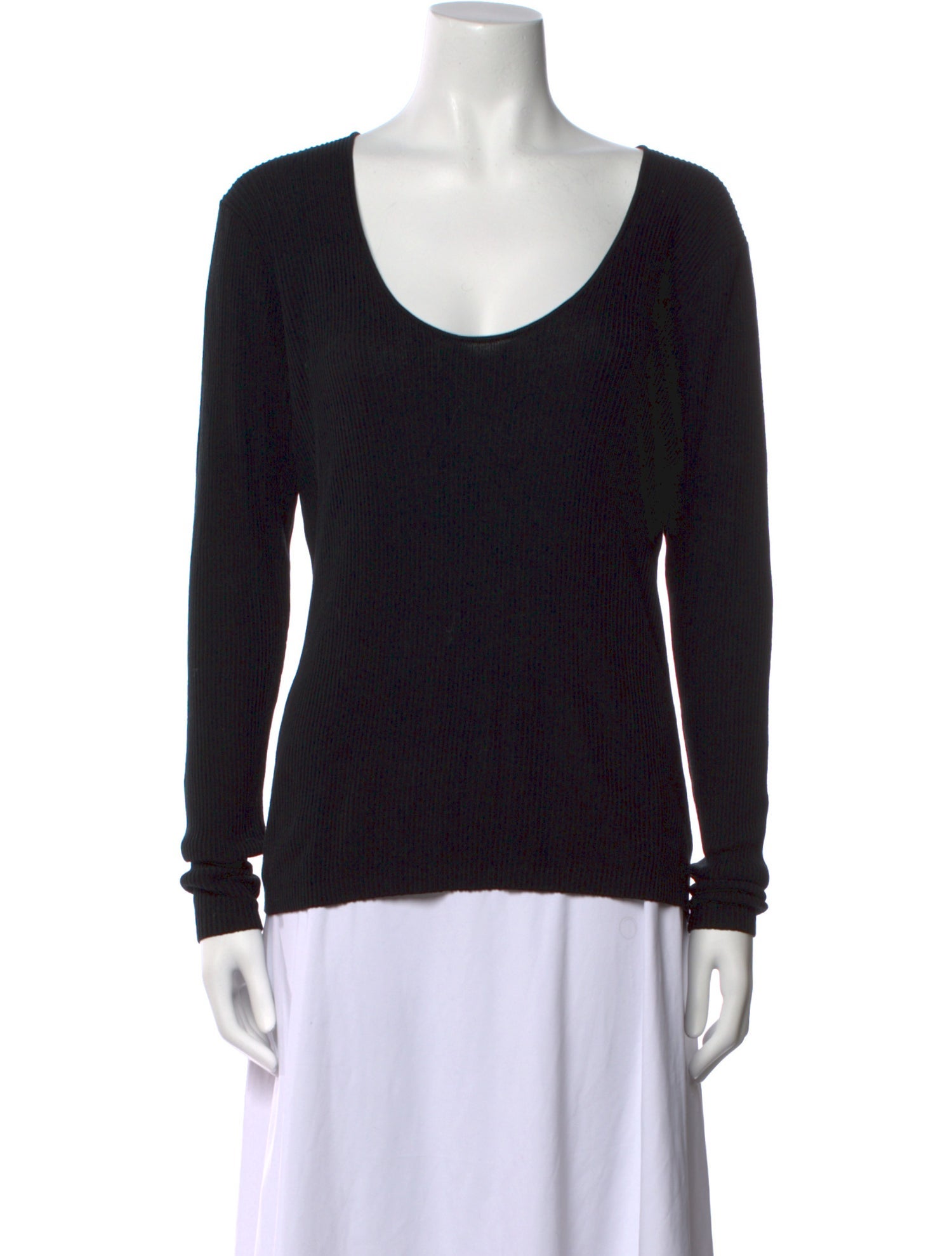 By Malene Birger Scoop Neck Long Sleeve Top